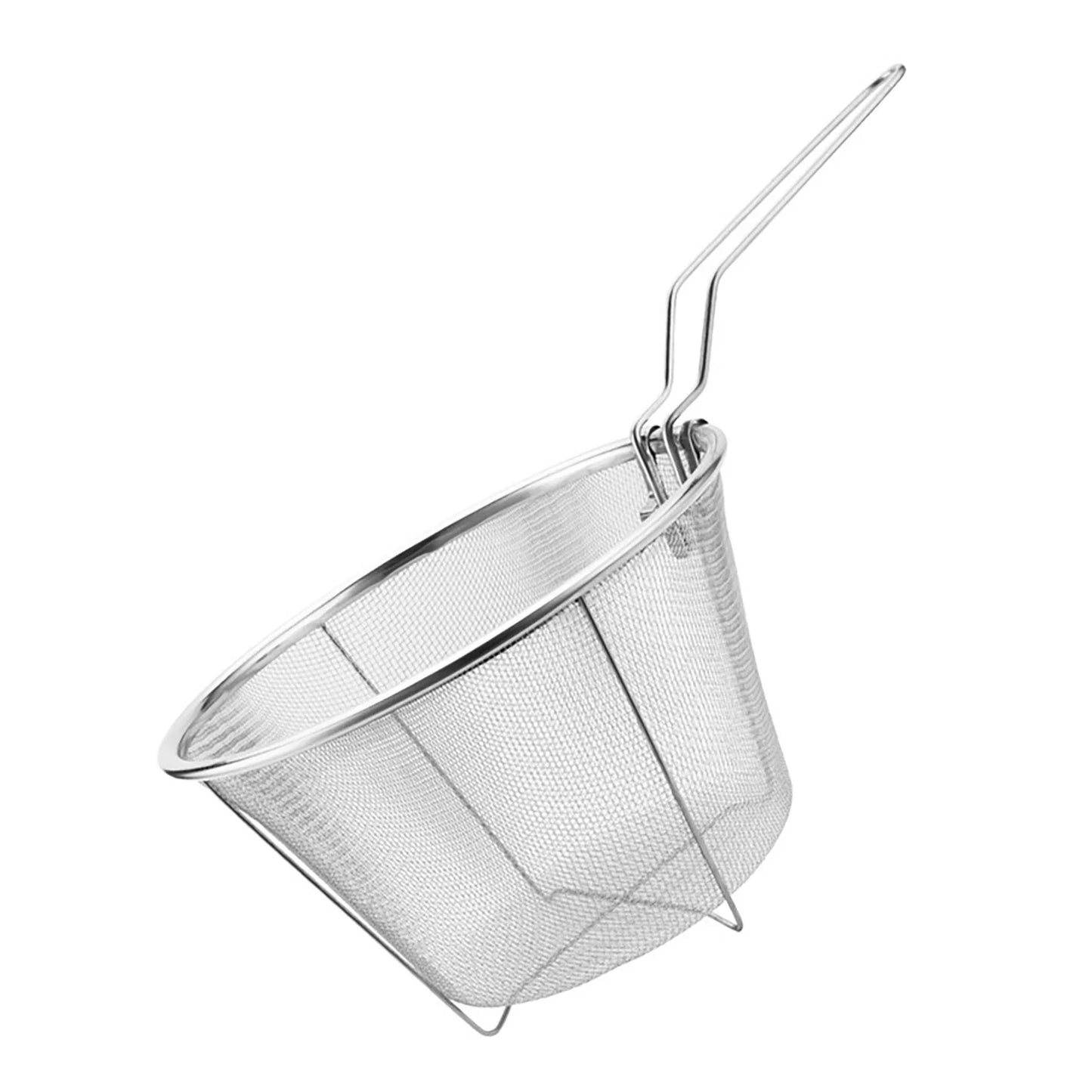15/18cm Frying Net Filter Stainless Steel Round Vegetable and Fruit Drain Basket Multifunctional Kitchen Tools for Home Cooking
