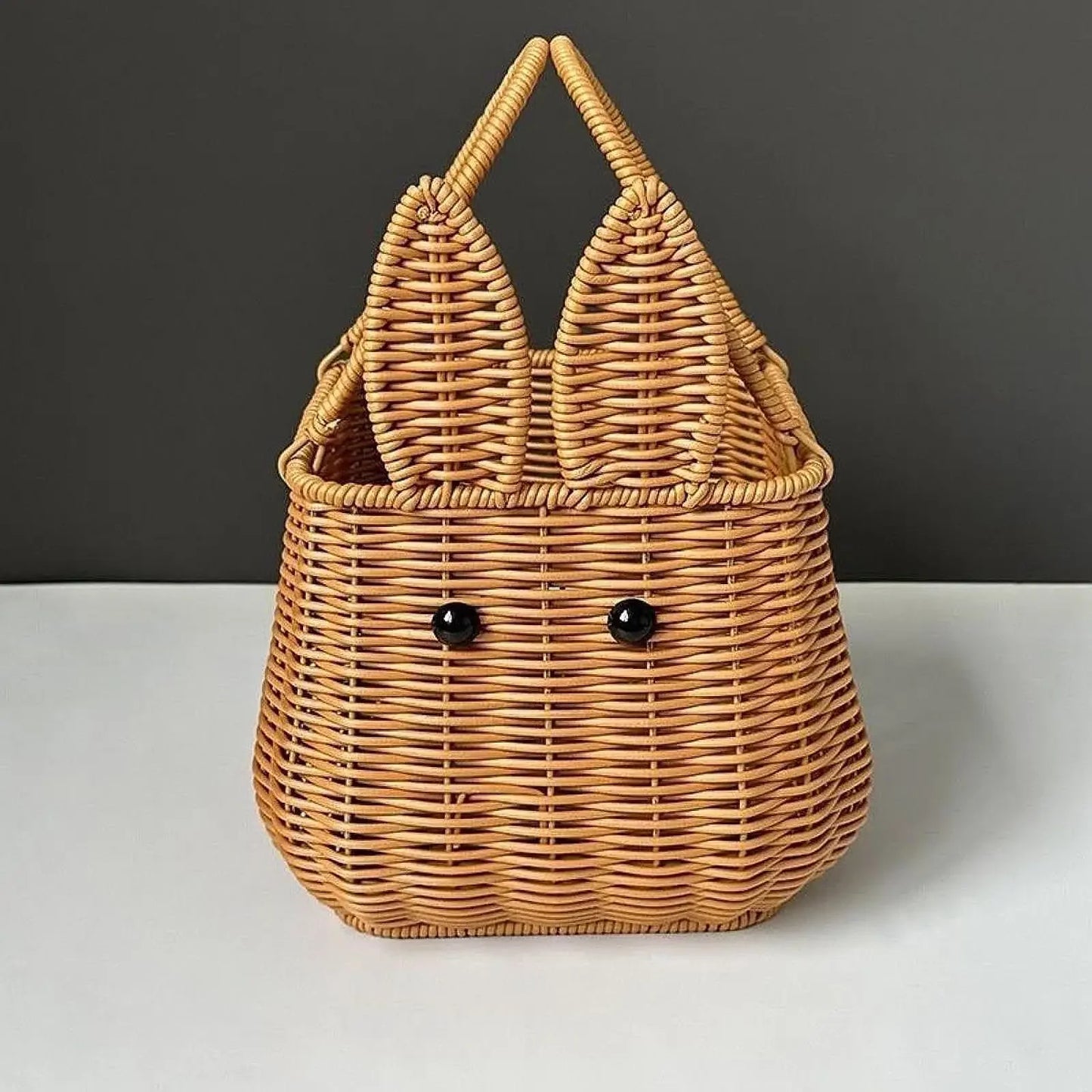 Easter Wicker Basket Craft Picnic Basket Decorative Countertop Basket Bin for Living Room Restaurant Kitchen - Cooky Kitchenware