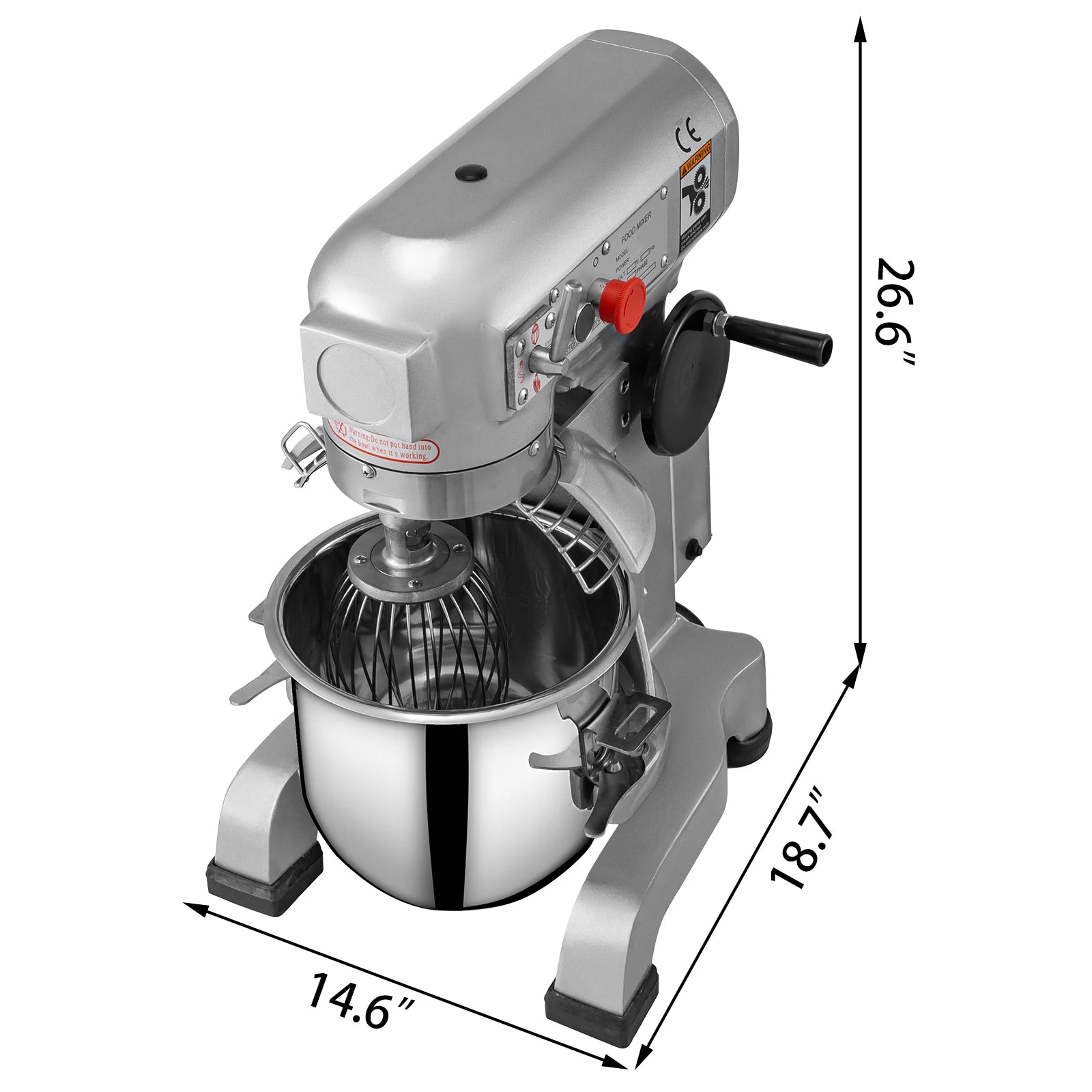 Vevor Electric Dough Machine 10 15 20 30L Stainless Steel Commercial Cream Egg Whisk Mixer Processor Kitchen Food Stand Blender - Cooky Kitchenware