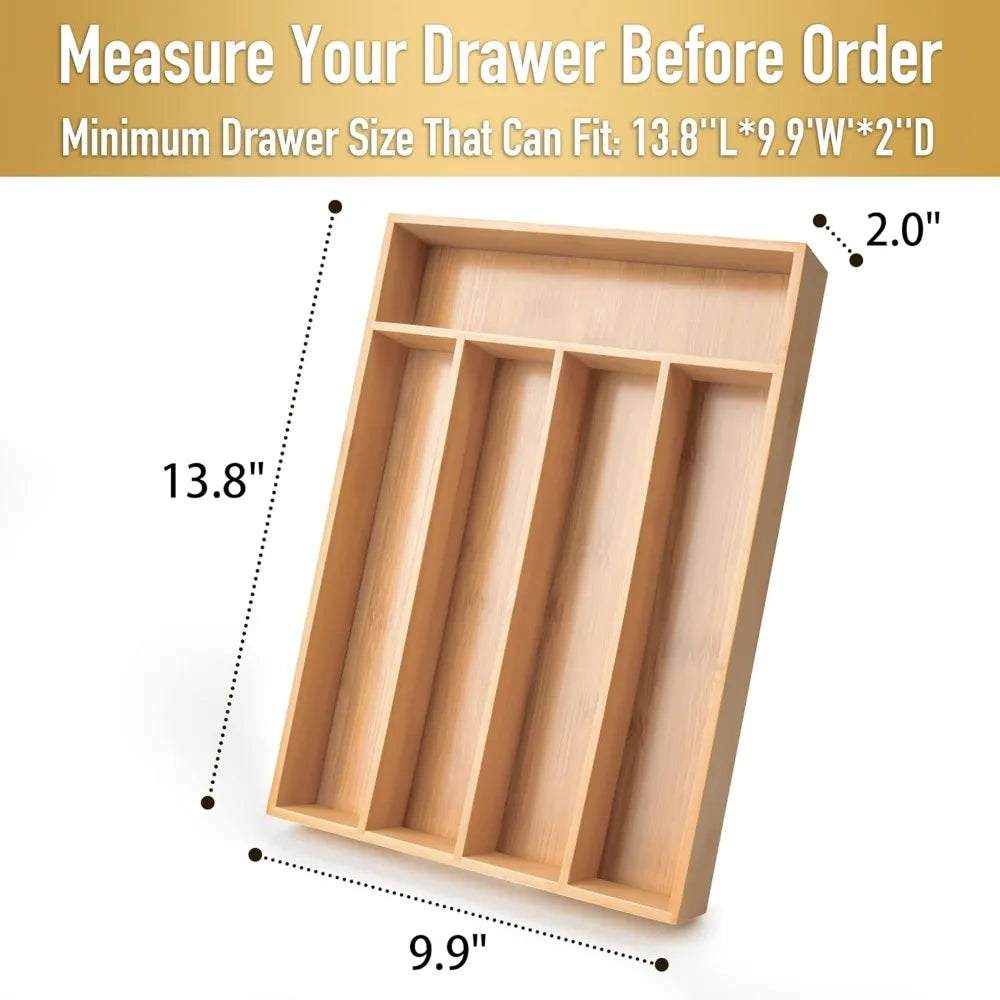 Silverware Organizer Kitchen Drawer Organizer Utensil Organizer Bamboo Silverware Holder Cutlery Organizer in Drawer Flatware Or - Cooky Kitchenware