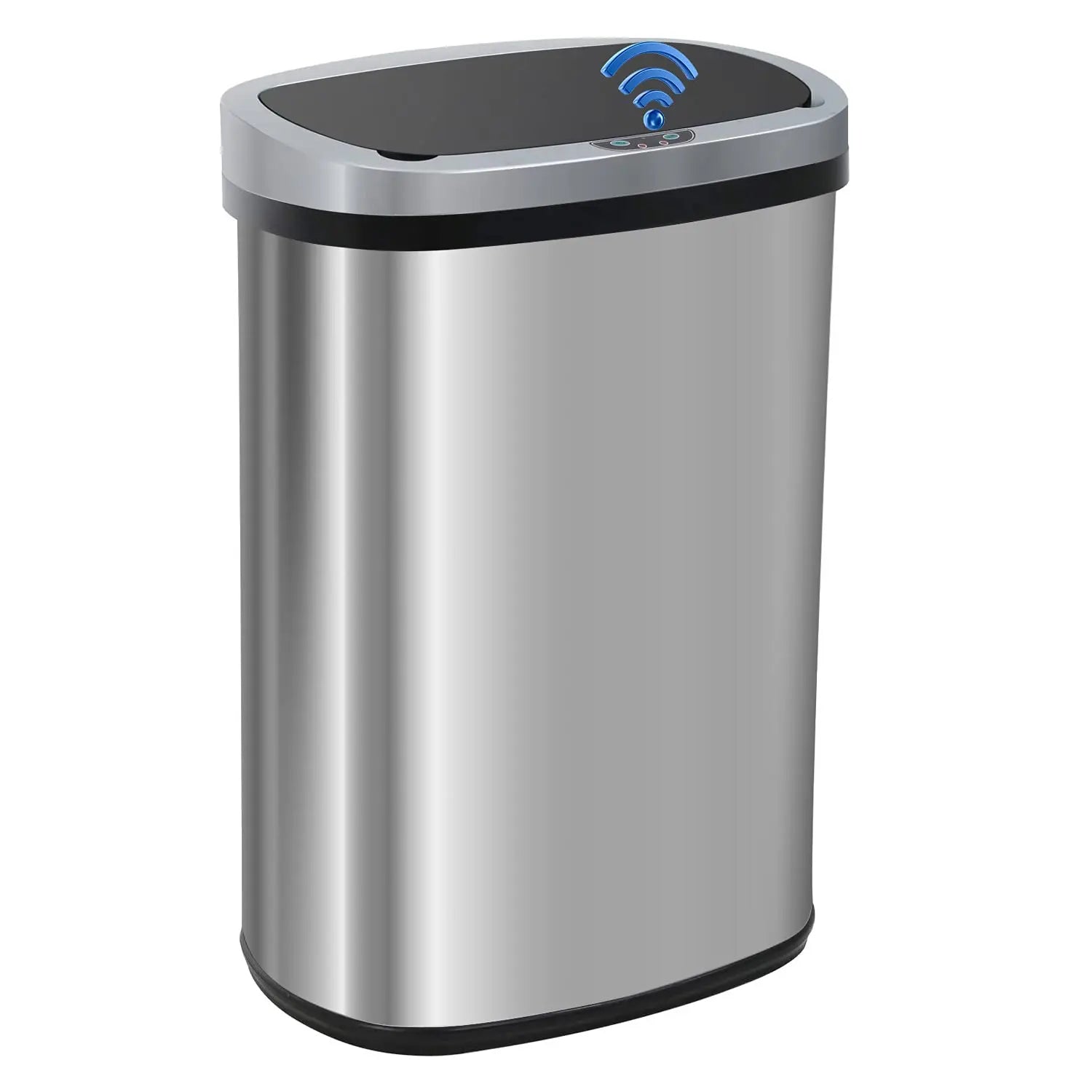 13 Gallon 50L Kitchen Foot Pedal Operated Soft Close Trash Can - Stainless Steel Ellipse Bustbin - S - Cooky Kitchenware