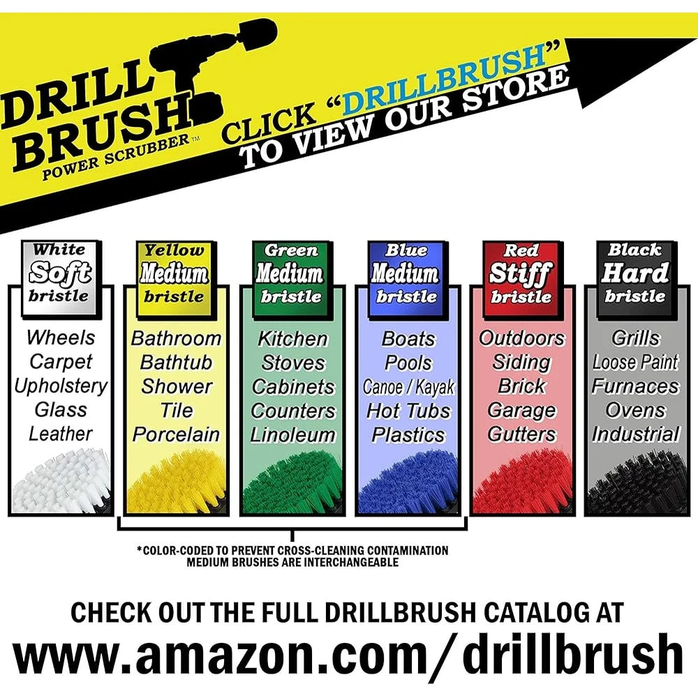 No Wire BBQ Grill Brush Drill Kit Ultra Stiff Cleaning Brushes Power Scrubber Rust Remover Cast Iron Smoker Oven Cleaner - Cooky Kitchenware