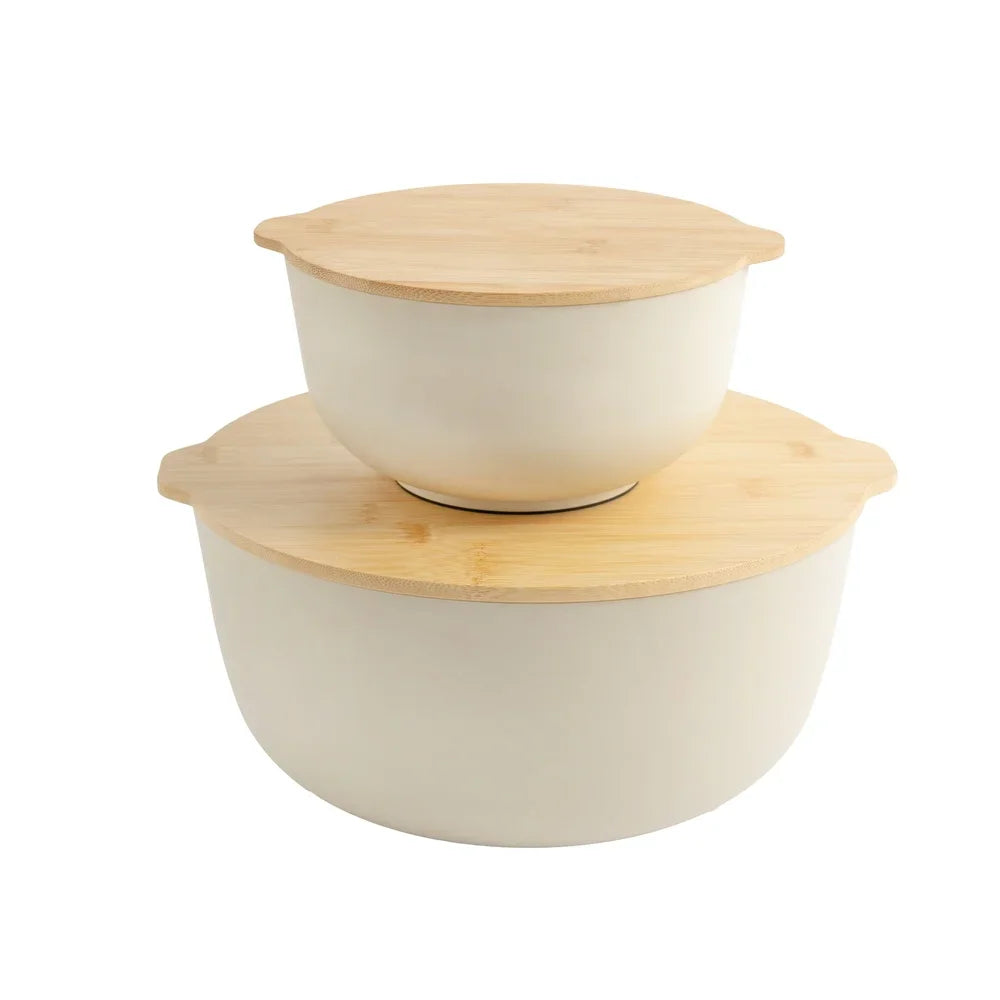 4-Piece Mixing Bowl Set with Lids 11.22"/ L 50% Recycled PP Papyrus Beige
