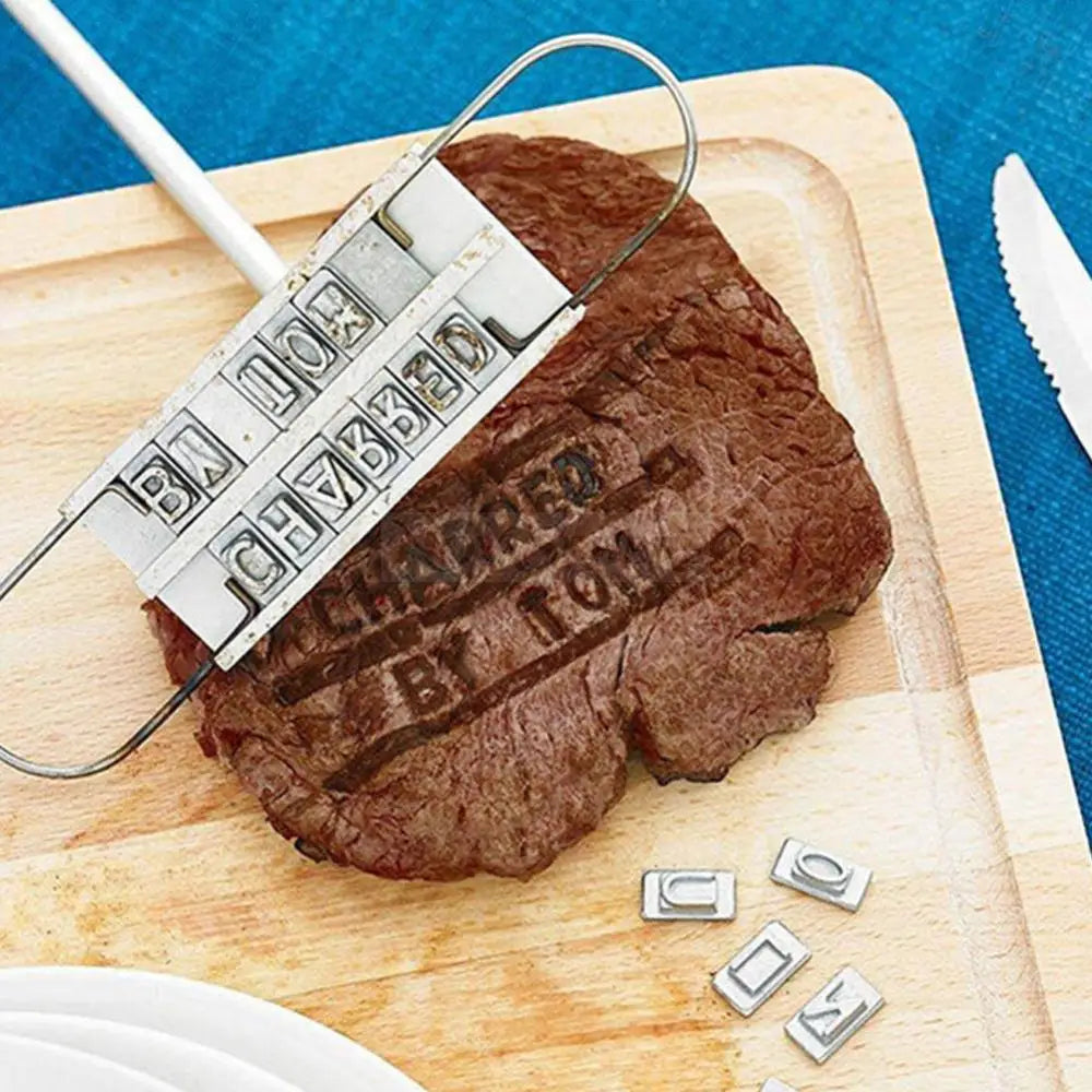 DIY BBQ Steak Meat Branding Iron Stick Set Grilling Signature Names Marking Stamp Tool Kitchen Accessories for Family Picnic ﻿ - Cooky Kitchenware
