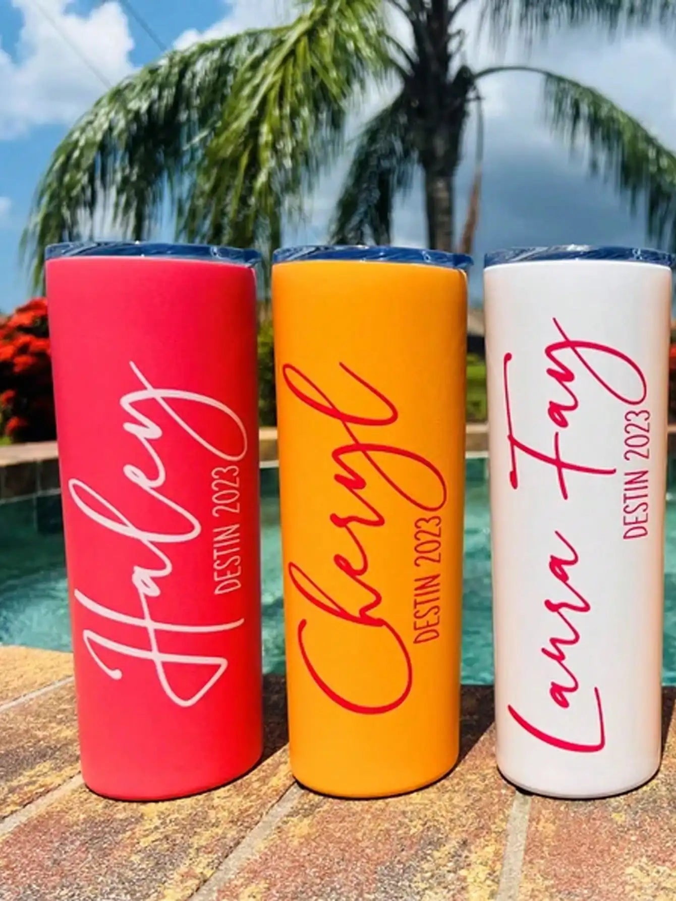 Personalized Name Tumbler With Straw, Customized Colorful 20oz Stainless Steel Insulated Tumbler- Double Wall Lid