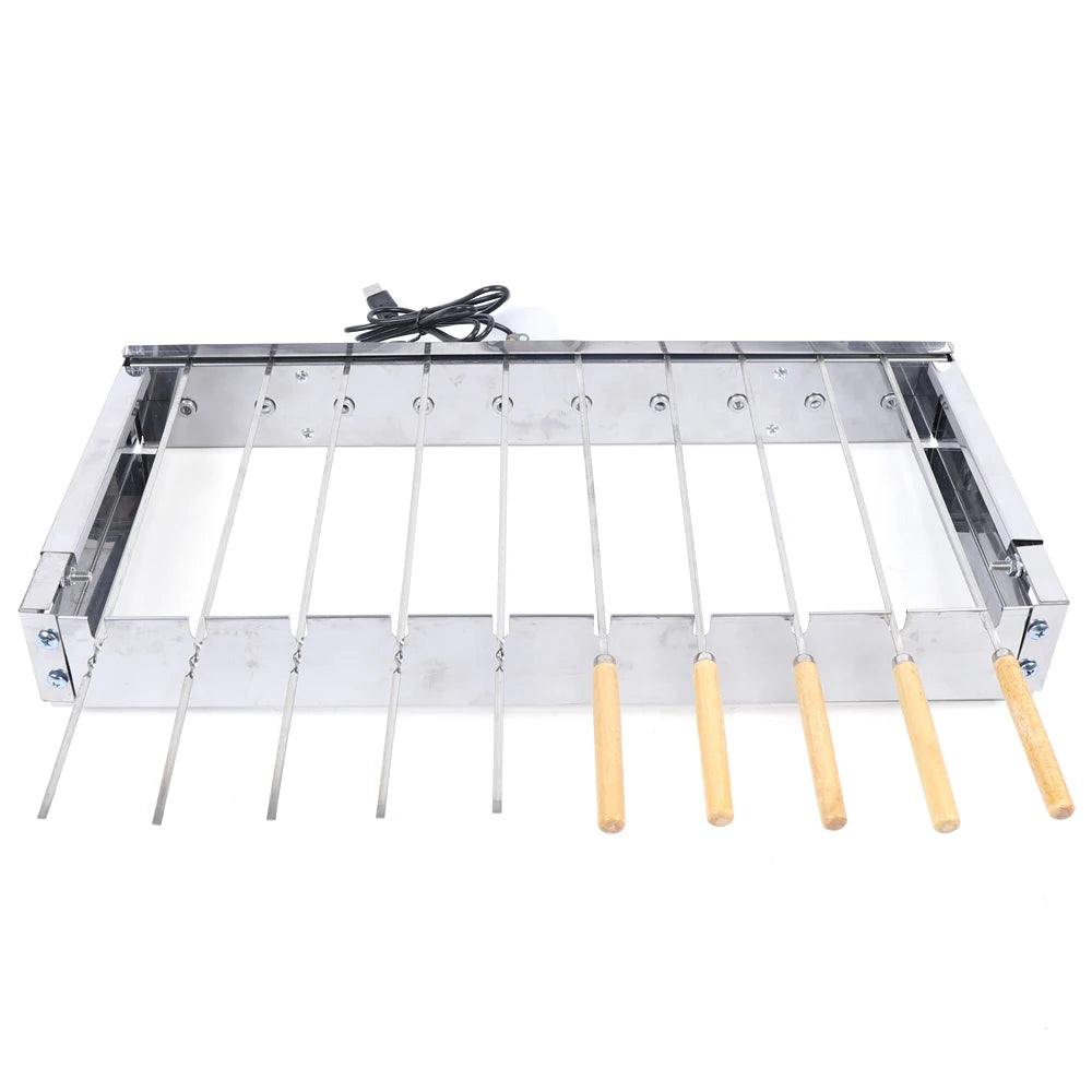 110V Portable Barbecue Grill Stainless Steel Rolling Electric Picnic Automatic Shelf - Cooky Kitchenware