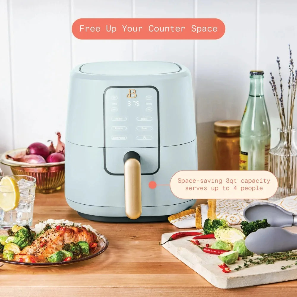 3 Qt Air Fryer with TurboCrisp Technology, Hydrangea by Drew Barrymore - Cooky Kitchenware