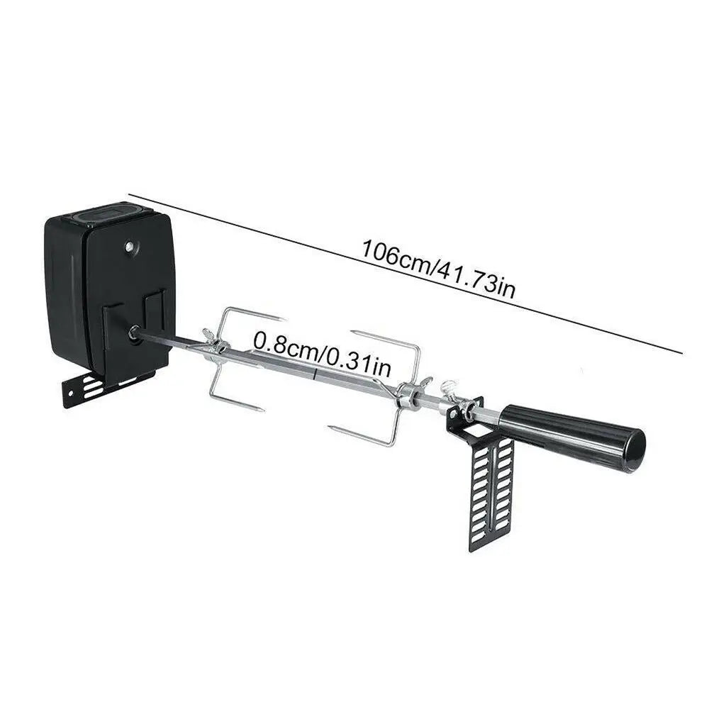 New Electric BBQ Grill Spit Roaster w/ 120 cm long cableRod Outdoor Barbecue Grilling Rotisserie Kit - Cooky Kitchenware