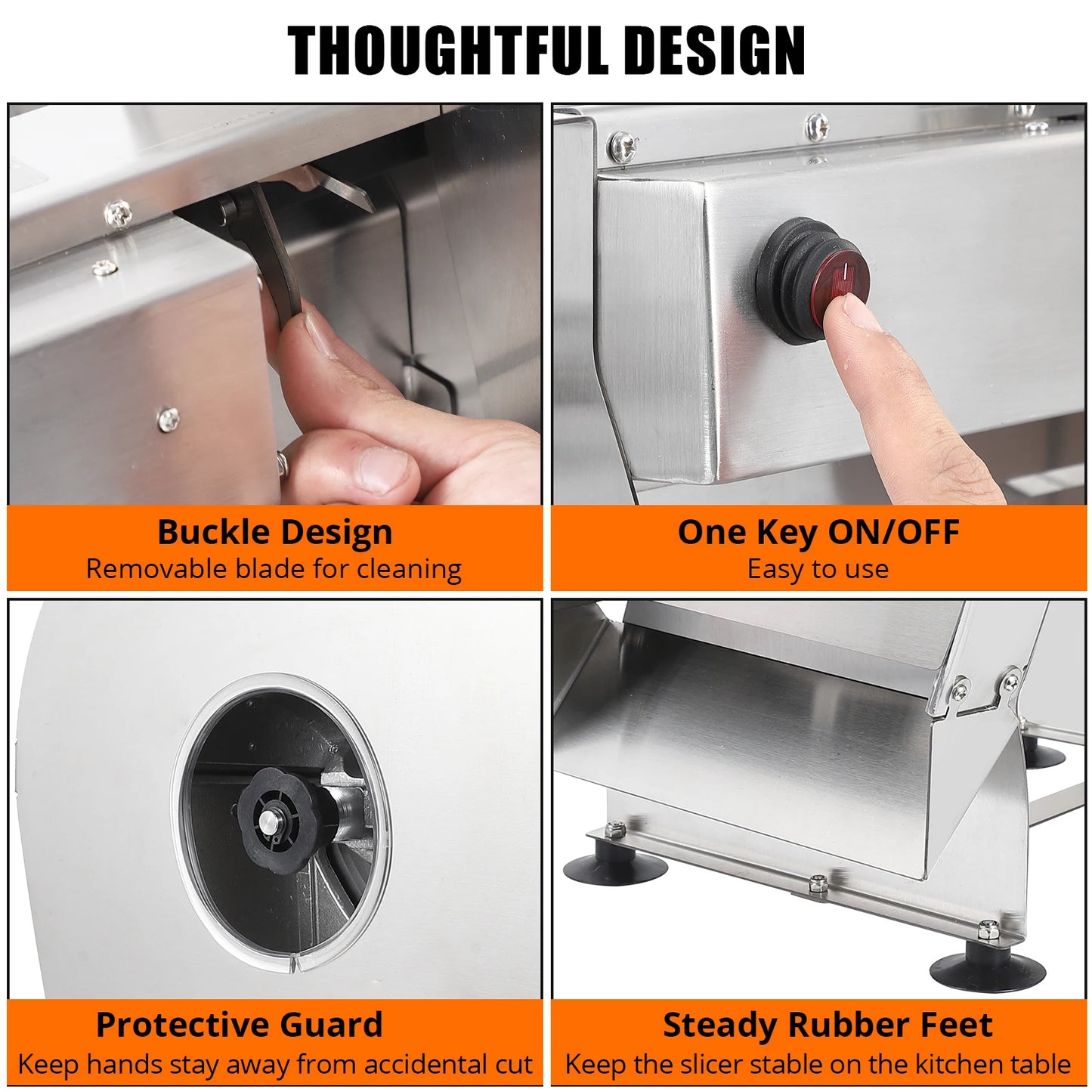 Electric Vegetable and Fruit Slicer Stainless Steel 0.2-10mm