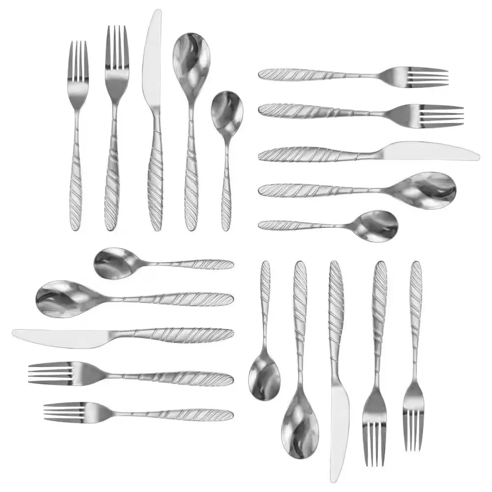 40 Piece Stainless Steel Flatware Set Premium Rust Resistant