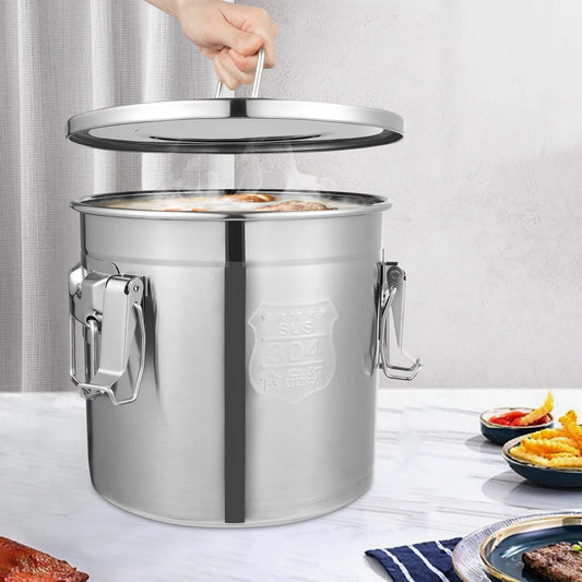 12L Airtight Food Storage Container Stainless Steel Bucket Water Jug Kitchen Accessory - Cooky Kitchenware