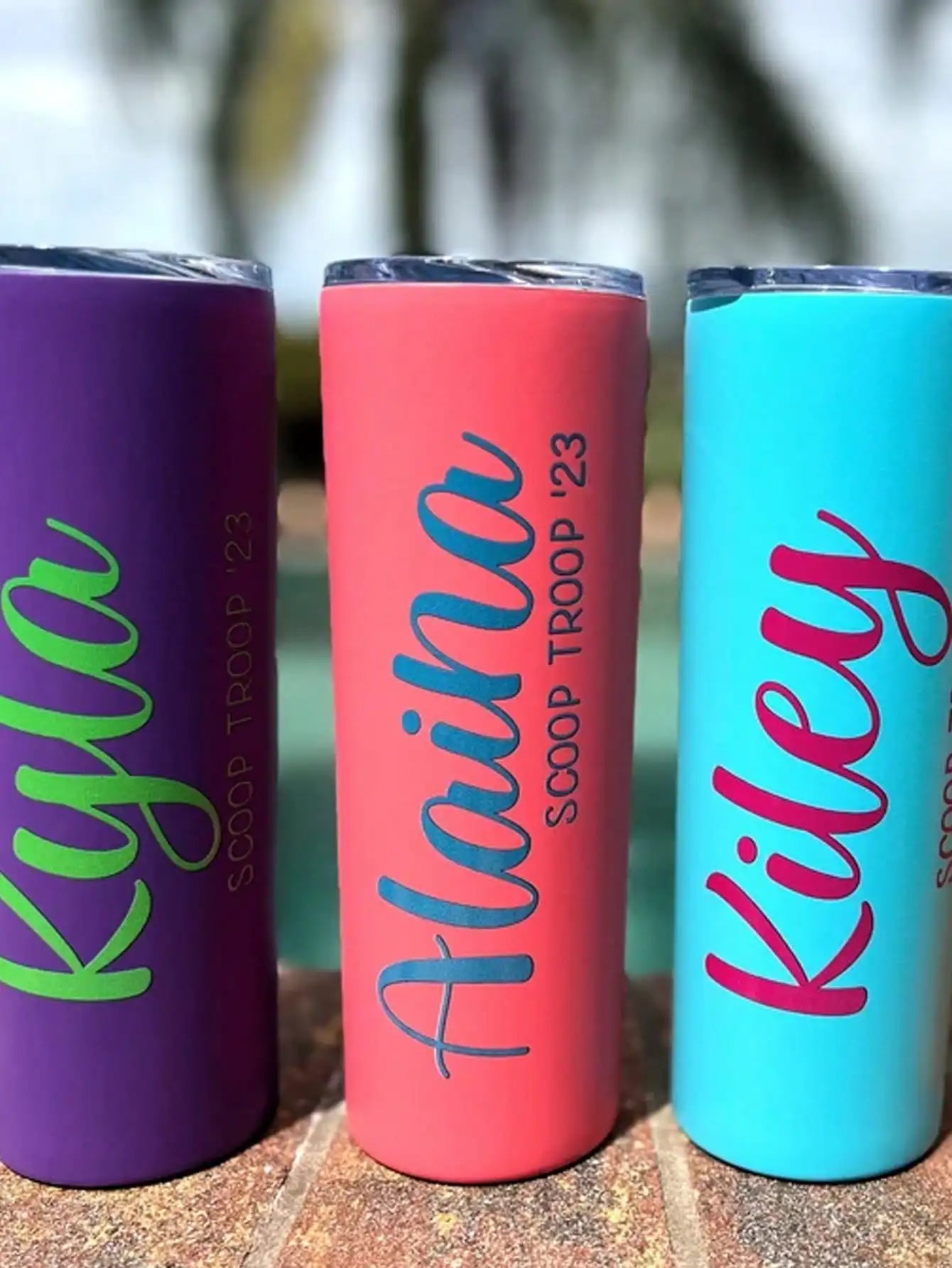 Personalized Name Tumbler With Straw, Customized Colorful 20oz Stainless Steel Insulated Tumbler- Double Wall Lid