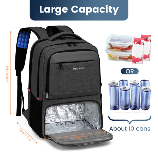 Insulated Backpack Lunch Bag Food Box Durable Waterproof  Leak Proof Cooler Case Camping Oxford Dinner Backpacks Icebox with USB - Cooky Kitchenware