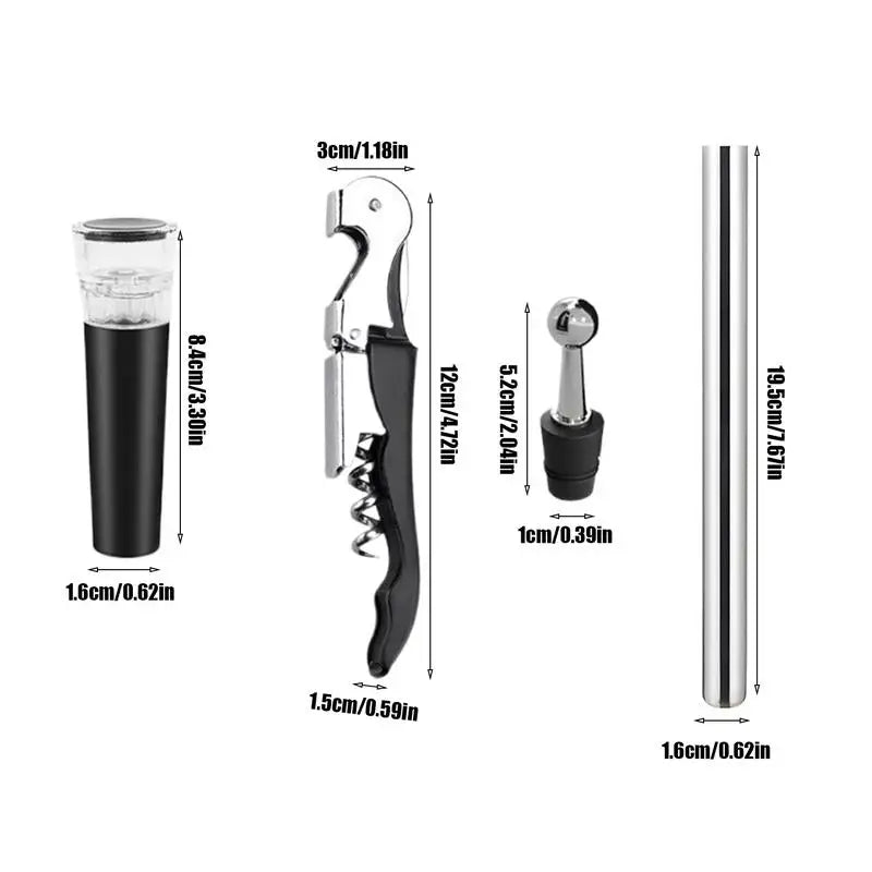 Stainless Steel Wine Bottle Chiller Rods Set With Opener