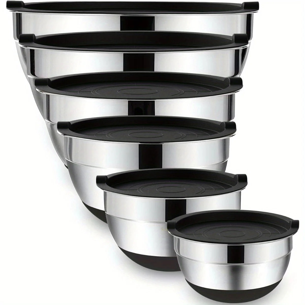 Stainless Steel Mixing Bowls With Airtight Lids 6 Piece