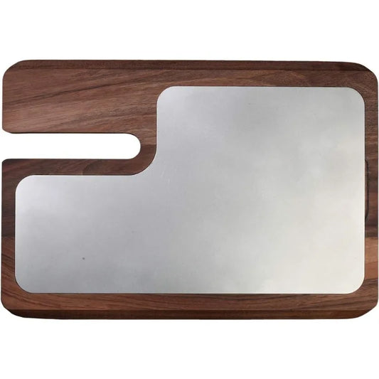 Berkel Presenting Board for Red Line 250 Slicers | Wooden Board | Stainless Steel Plate | Display Meat, Prosciutto, Cheese, Vege - Cooky Kitchenware
