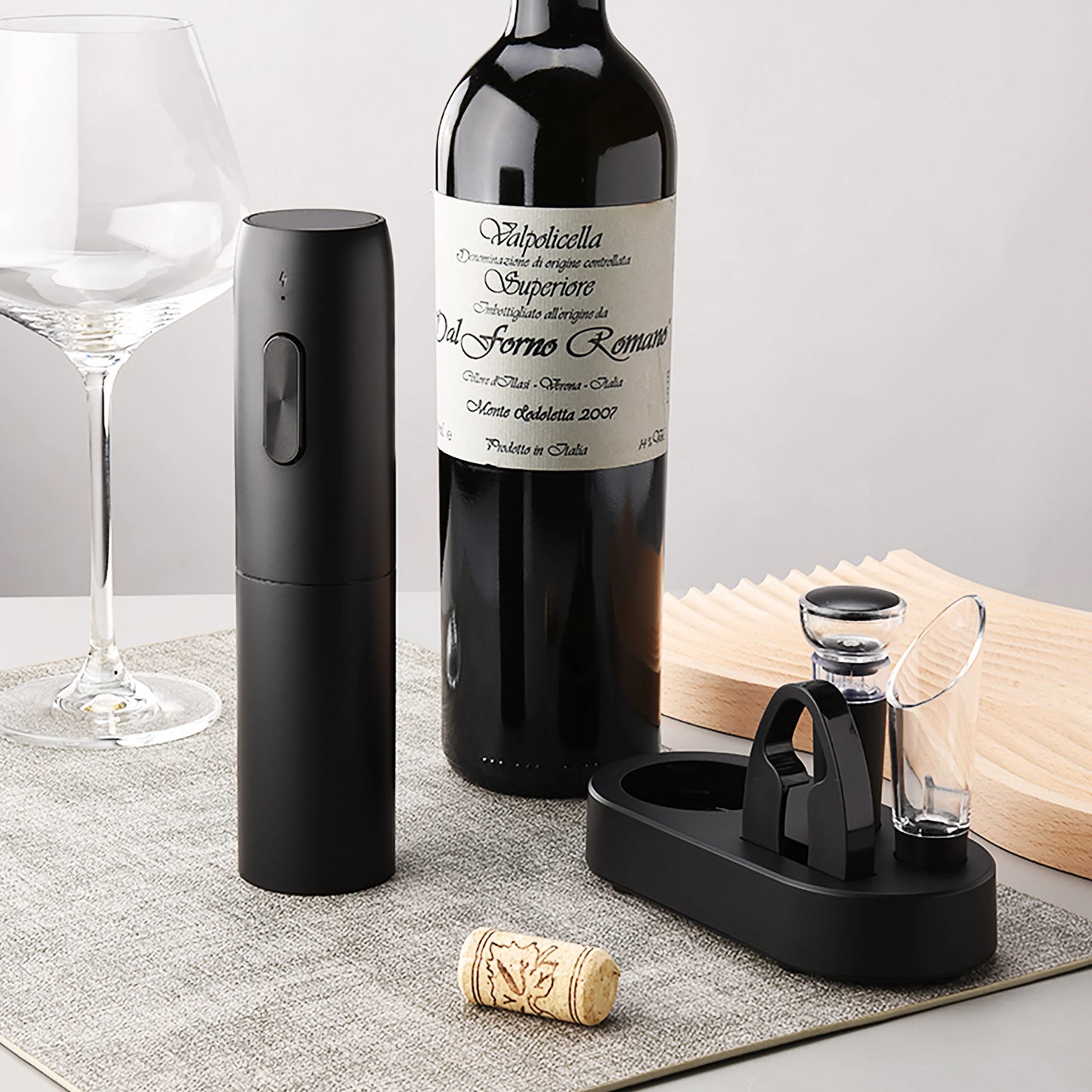 Electric Wine Bottle Opener Automatic Corkscrew With Base