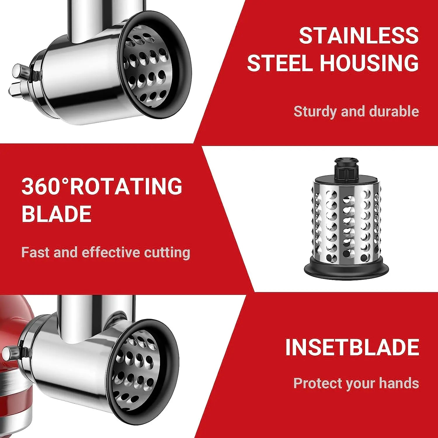 2024 new Slicer/Shredder Attachment for KitchenAid Stand Mixers as Vegetable Chopper Accessory-Salad Maker  Kitchen Meat Grinder - Cooky Kitchenware