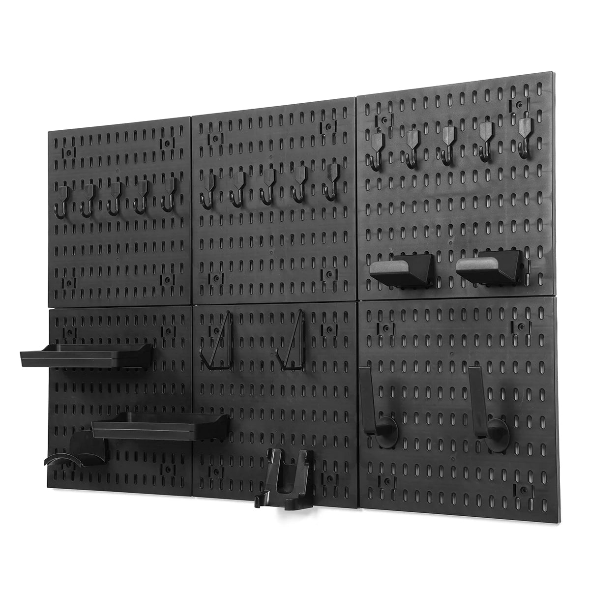 90*60cm Pegboard Wall Organizer Panel Shelves For Gamer Room Bathroom Kitchen Storage Rack Hole Board w/ Hooks Shelves