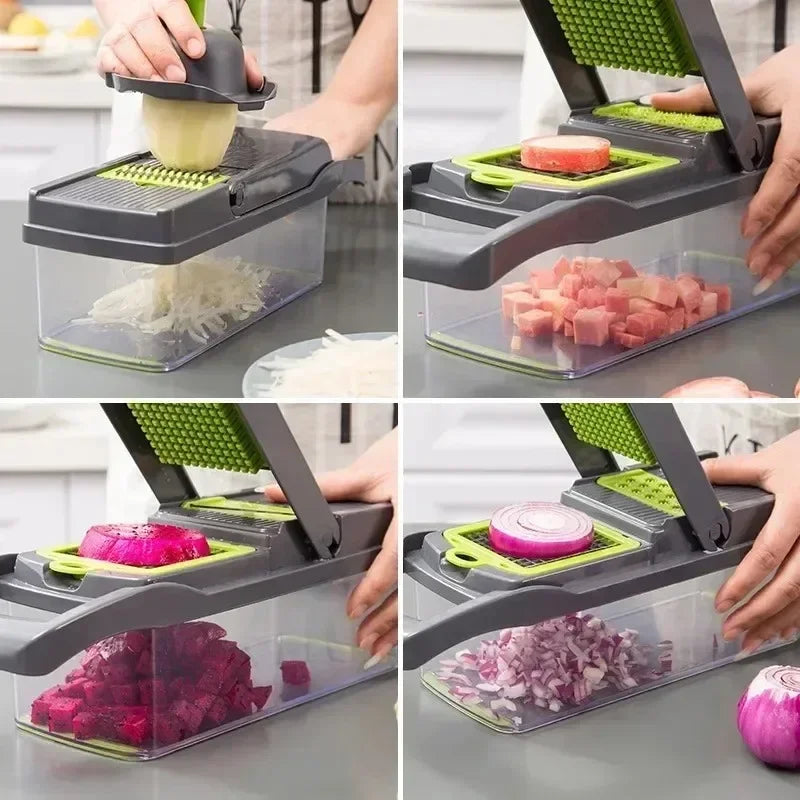 14/16 in 1 Handle Multifunctional Vegetable Chopper Food Grate Food Chopper Vegetable Slicer Dicer Cut Kitchen Items cocina - Cooky Kitchenware