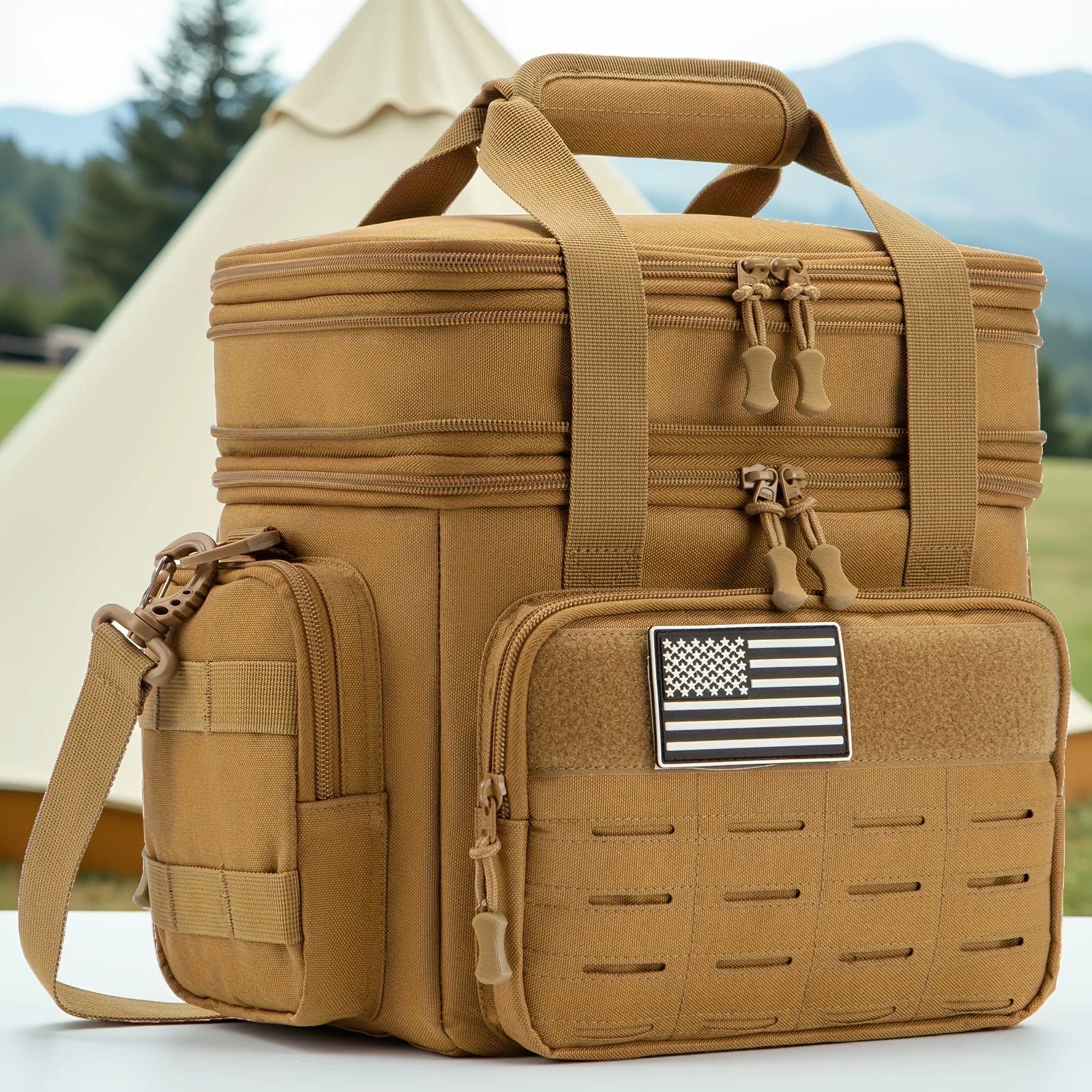 Tactical Lunch Box Expandable 18L Insulated Cooler Bag Leak Proof Lunch Bag for Work Camping Outdoor Picnic MOLLE Weave Strap - Cooky Kitchenware