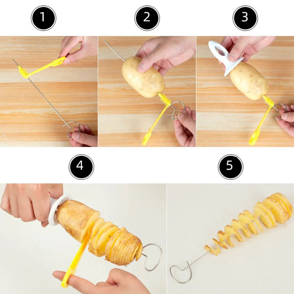 Spiral Potato Cutter With 4 Stainless Sticks Tornado Slicer