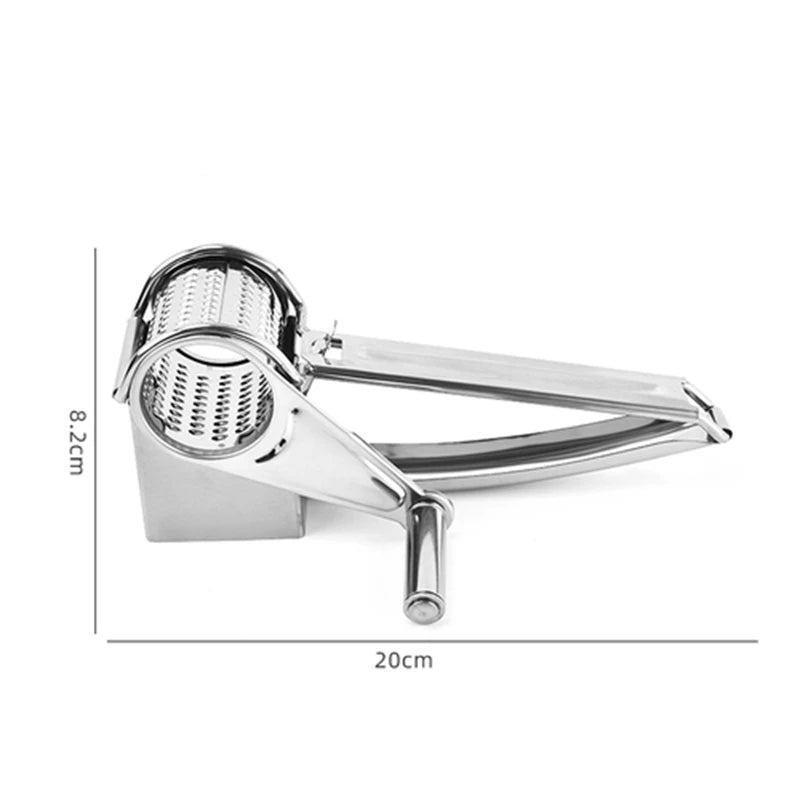 Handheld Stainless Steel Rotary Cheese Grater Kitchen Tool Garlic Carrot Cutter Slicer Shredder Grinder - Cooky Kitchenware