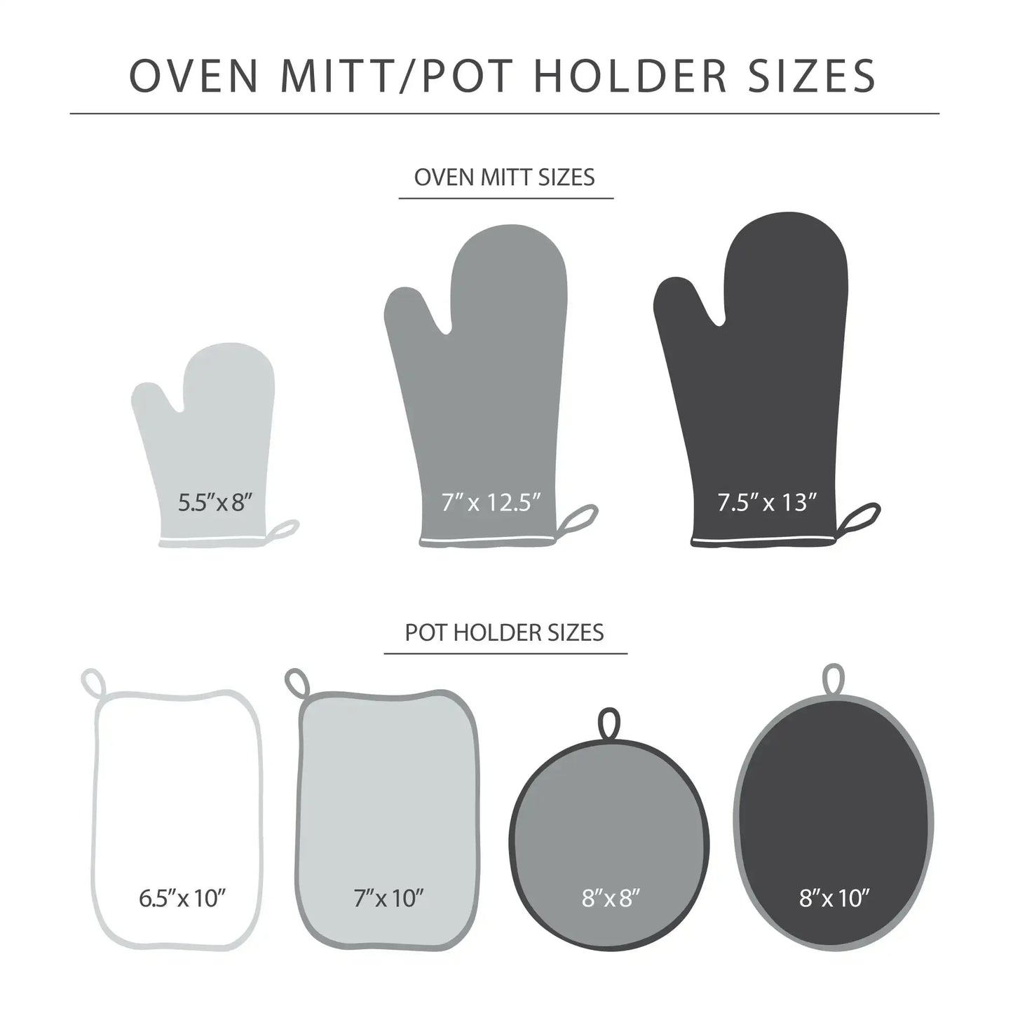 Ribbed Soft Silicone Oven Mitt 2-Pack Set, Charcoal Grey, 7.5"x13", heat resistant gloves - Cooky Kitchenware