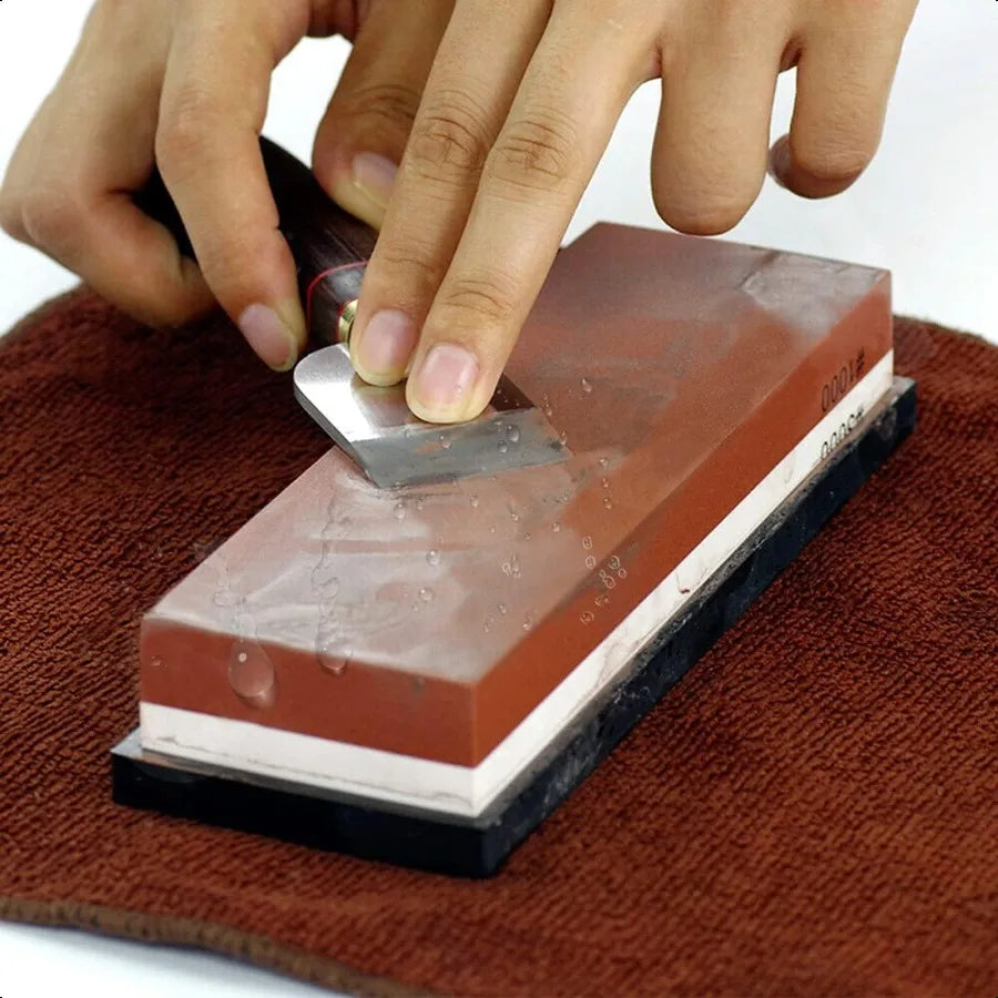 Knife Sharpening Stone Kit 400 1000 3000 8000 Grit Wet Kitchen Whetstone Knife Sharpener Set with Nonslip Bamboo Rubber Base An