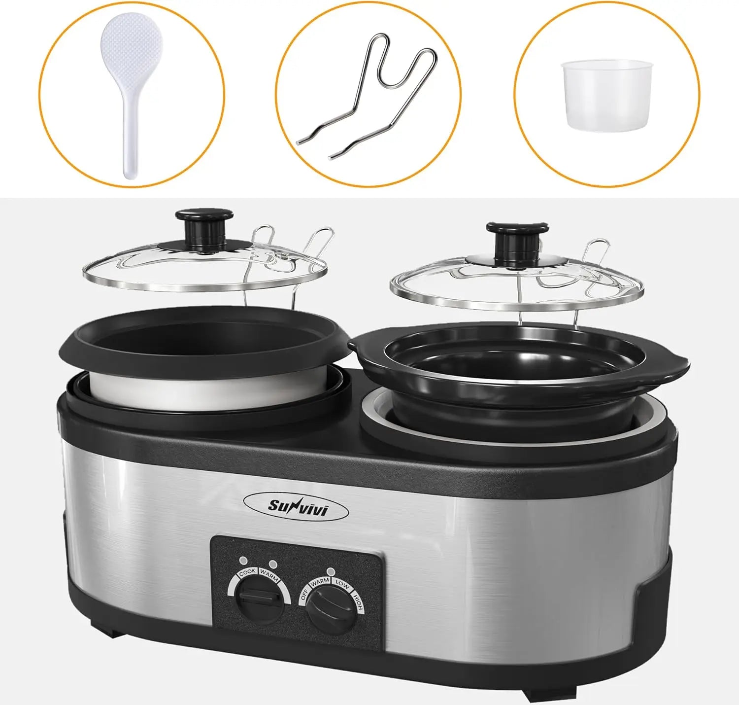 Cuisinart Ceramic Coated Non-Stick Aluminum Slow Rice Cooker Multi-Function Kitchen Cooking Pot - Cooky Kitchenware