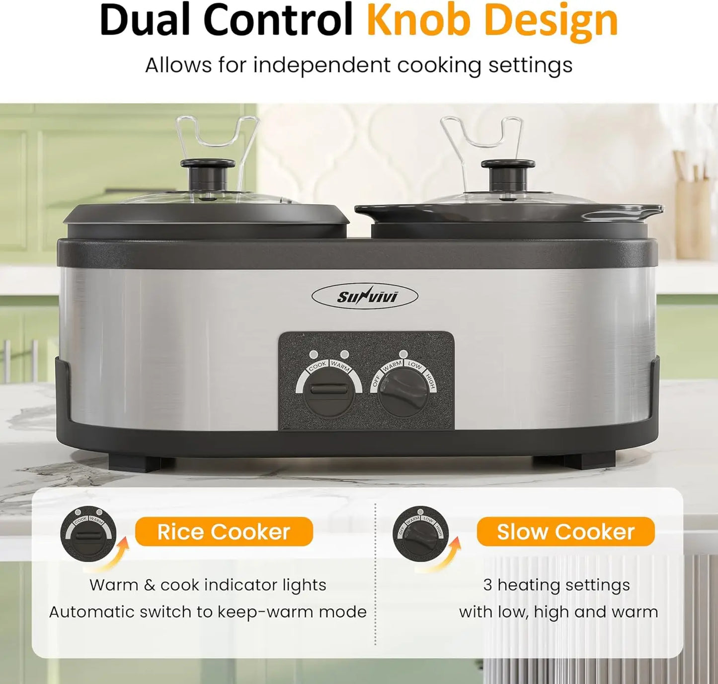 Cuisinart Ceramic Coated Non-Stick Aluminum Slow Rice Cooker Multi-Function Kitchen Cooking Pot - Cooky Kitchenware