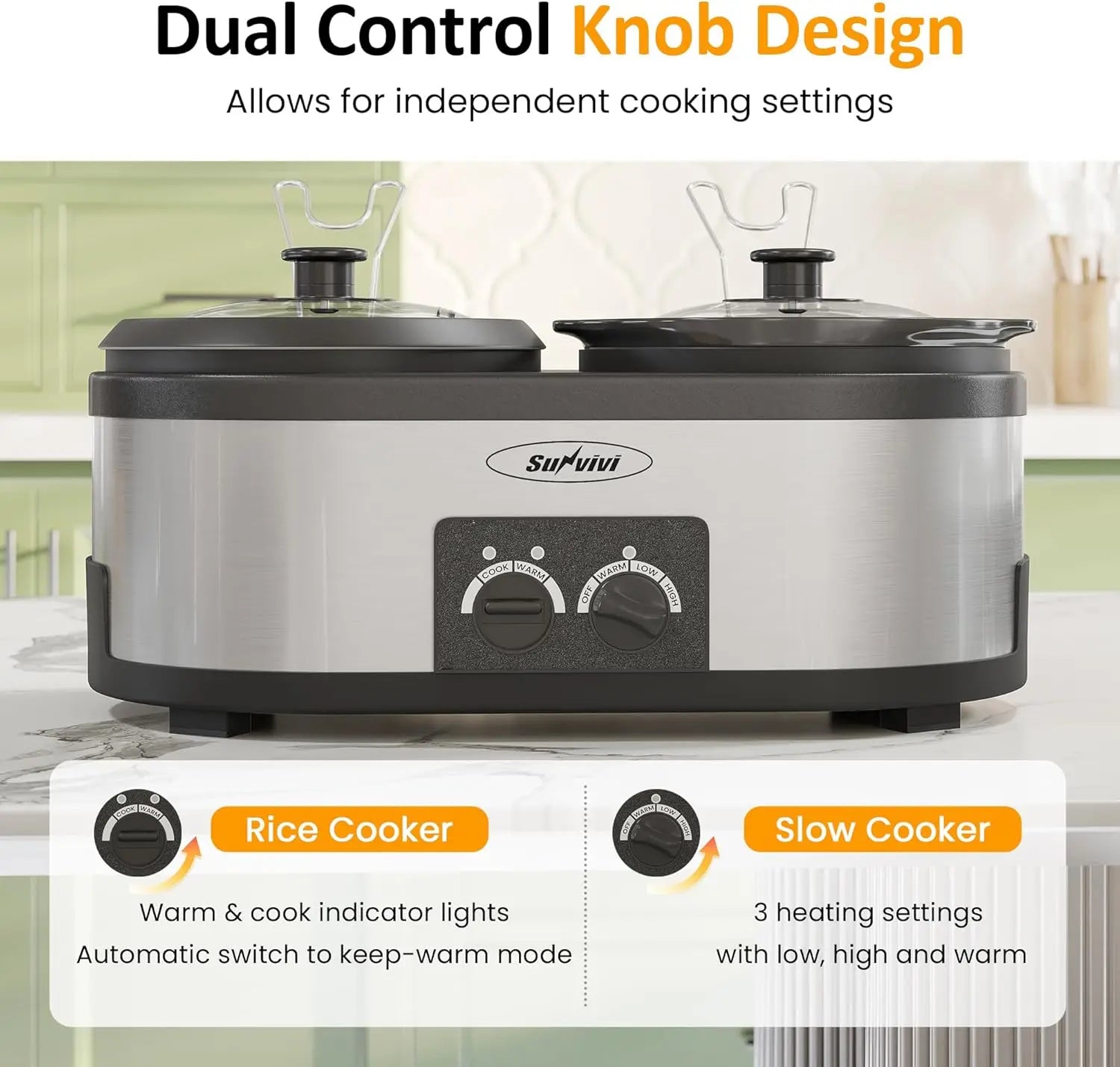Cuisinart Ceramic Coated Non-Stick Aluminum Slow Rice Cooker Multi-Function Kitchen Cooking Pot - Cooky Kitchenware