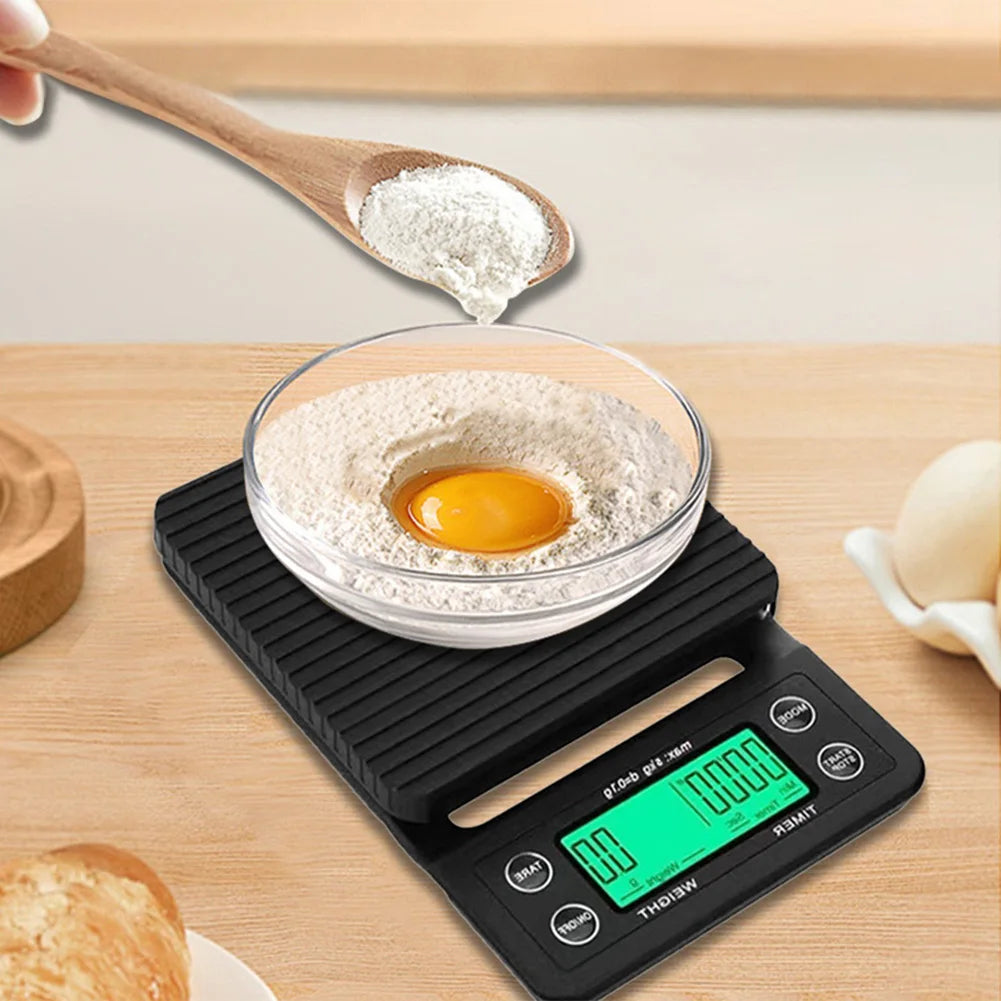 5 3kg LCD Kitchen Coffee Scale with Digital Timer High Precision Measuring Tool - Cooky Kitchenware