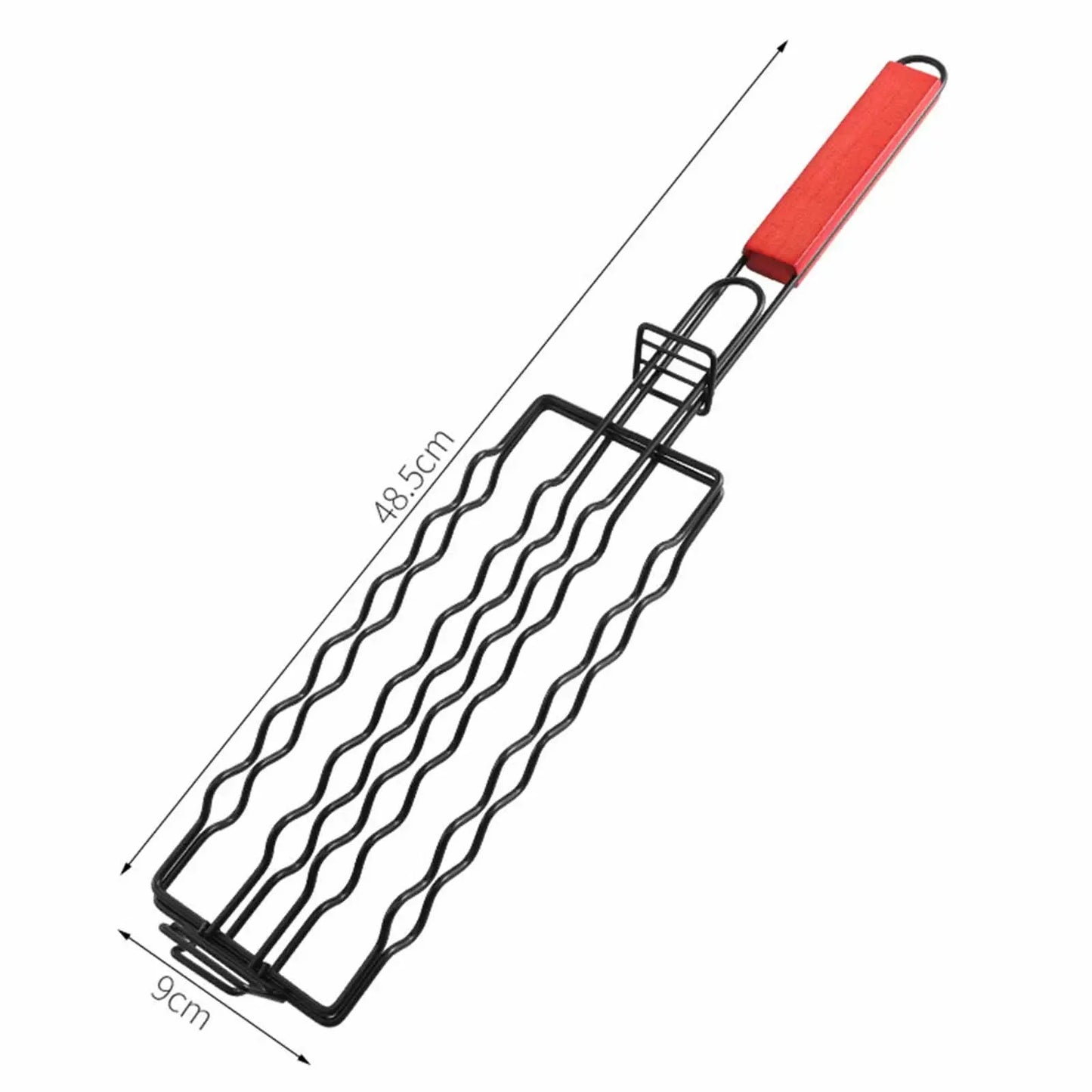 Folding Metal Barbecue Sausage Basket For Grilling Hot Dogs