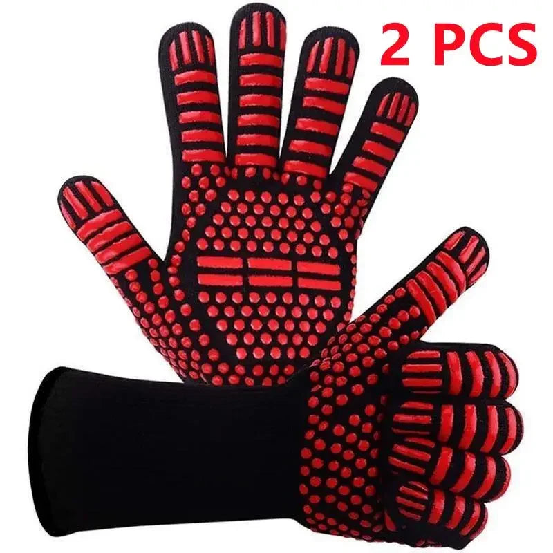 Gloves 1472℉ Heat Resistant Grilling Gloves Silicone Non-Slip Oven Mitts Kitchen Gloves for Barbecue Grilling Cooking Baking - Cooky Kitchenware
