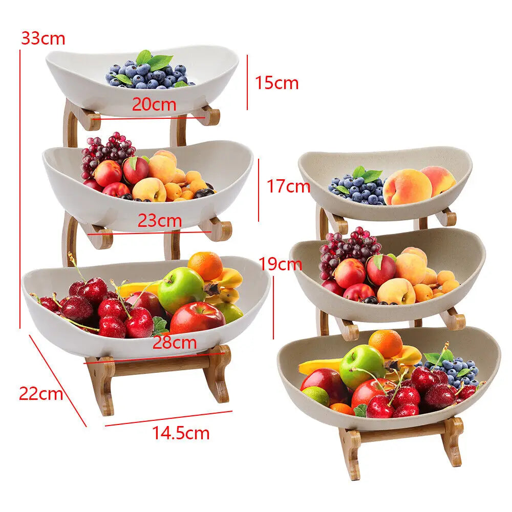 3 Layer Fruit Plate Home Living Room Plastic Snack Dish Creative Modern Dried Fruit Basket Candy Dish Cake Stand Salad Bowl - Cooky Kitchenware
