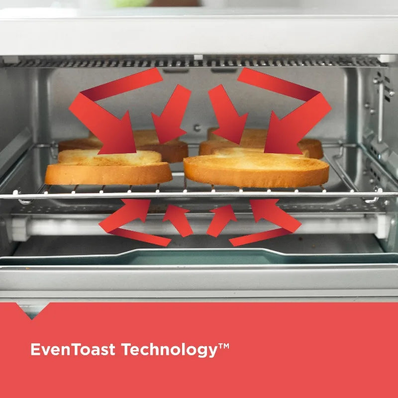 BLACK+DECKER 4 Slice Toaster Oven - Silver - TO1700SG - Cooky Kitchenware