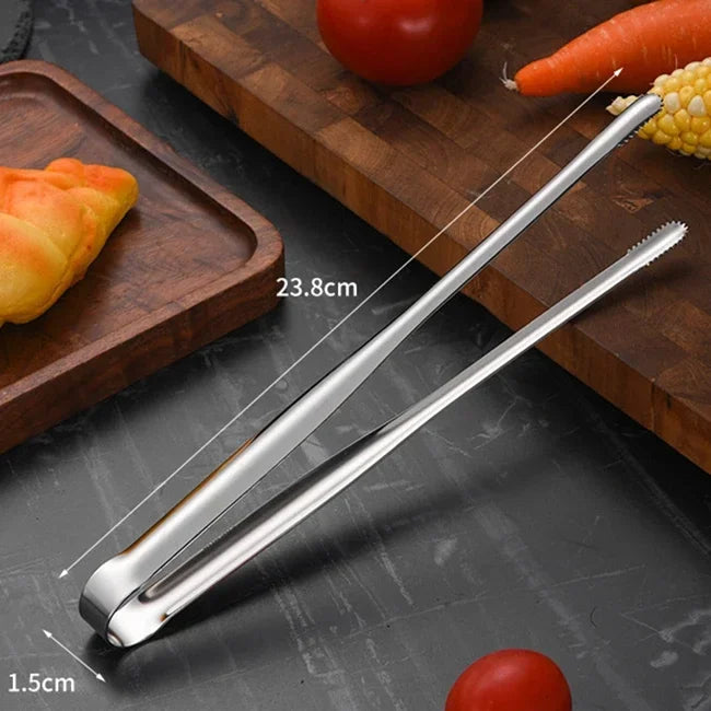 Stainless Steel Grill Tongs Food Clip BBQ Steak Clip Bread Tong Cooking Utensils Party Non-Slip Kitchen Gadgets Accessories - Cooky Kitchenware
