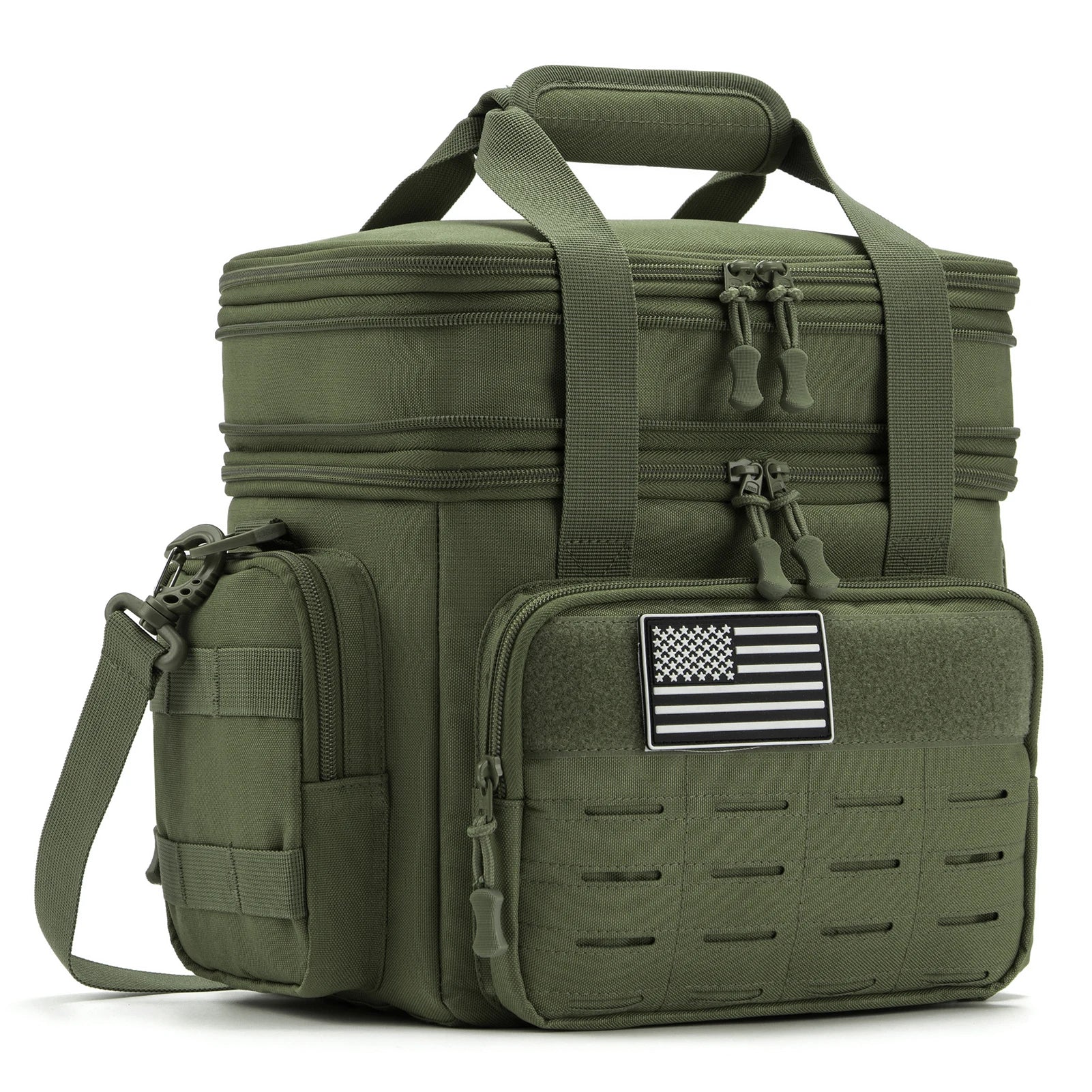 Tactical Lunch Box Expandable 18L Insulated Cooler Bag Leak Proof Lunch Bag for Work Camping Outdoor Picnic MOLLE Weave Strap - Cooky Kitchenware