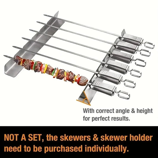 2 Pack Kebab Rack And Skewer Holders Stainless Steel
