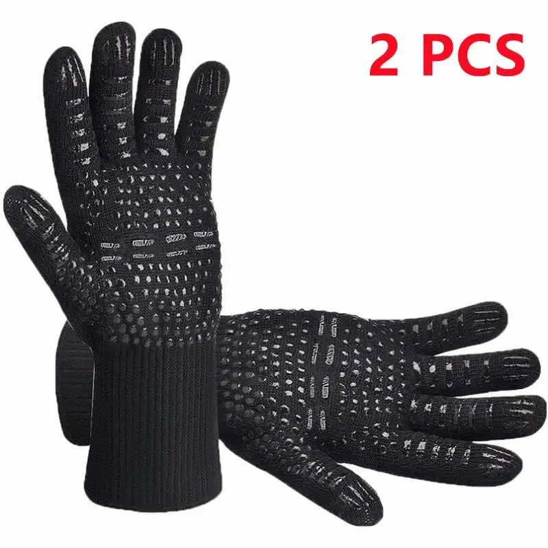 Gloves 1472℉ Heat Resistant Grilling Gloves Silicone Non-Slip Oven Mitts Kitchen Gloves for Barbecue Grilling Cooking Baking - Cooky Kitchenware