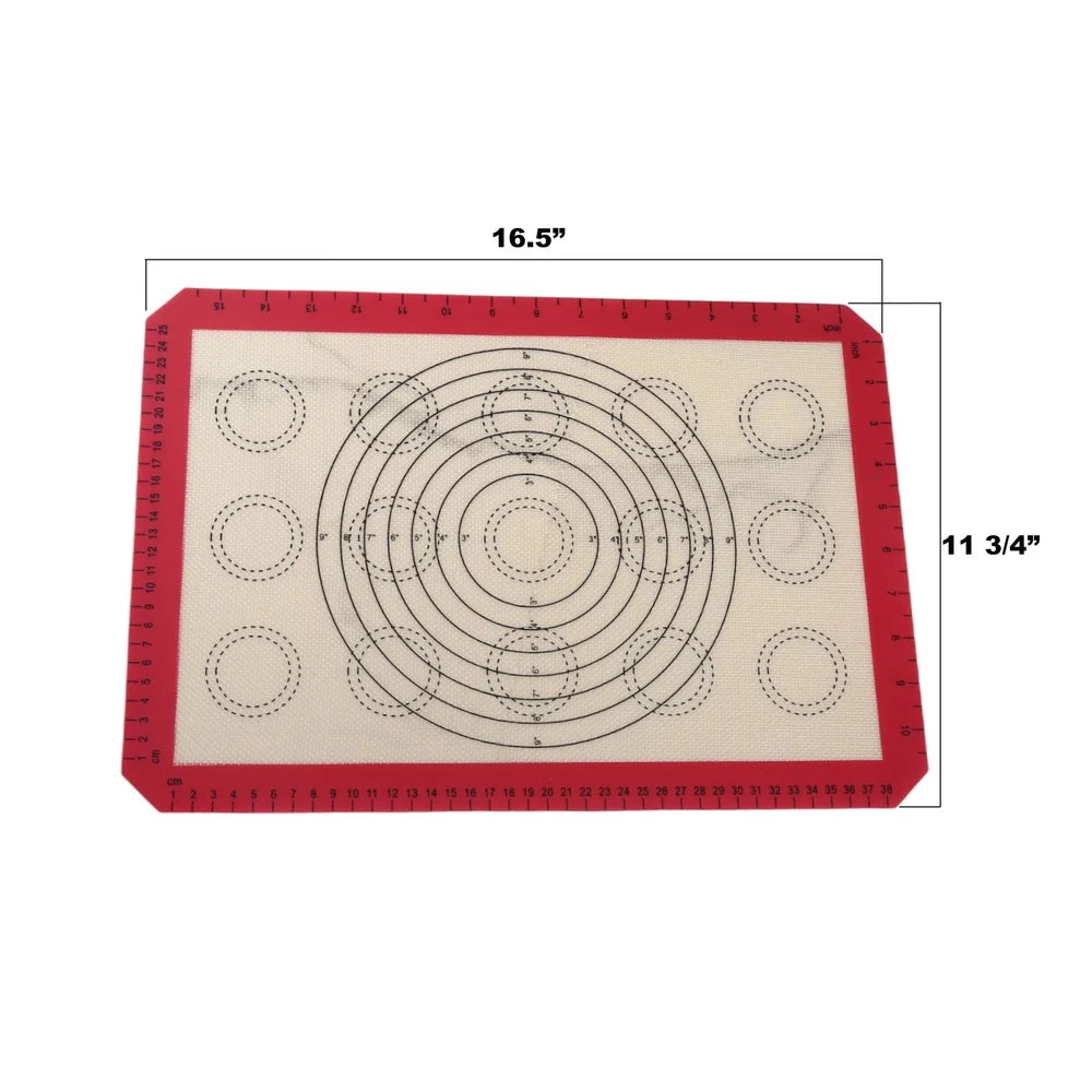 Reusable Silicone Baking Mat Non-Stick Oven Safe with Measurement Guides Fits Half-Sheet Pan Ideal Healthy Cooking Easy Clean - Cooky Kitchenware