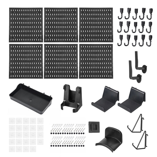 90*60cm Pegboard Wall Organizer Panel Shelves For Gamer Room Bathroom Kitchen Storage Rack Hole Board w/ Hooks Shelves