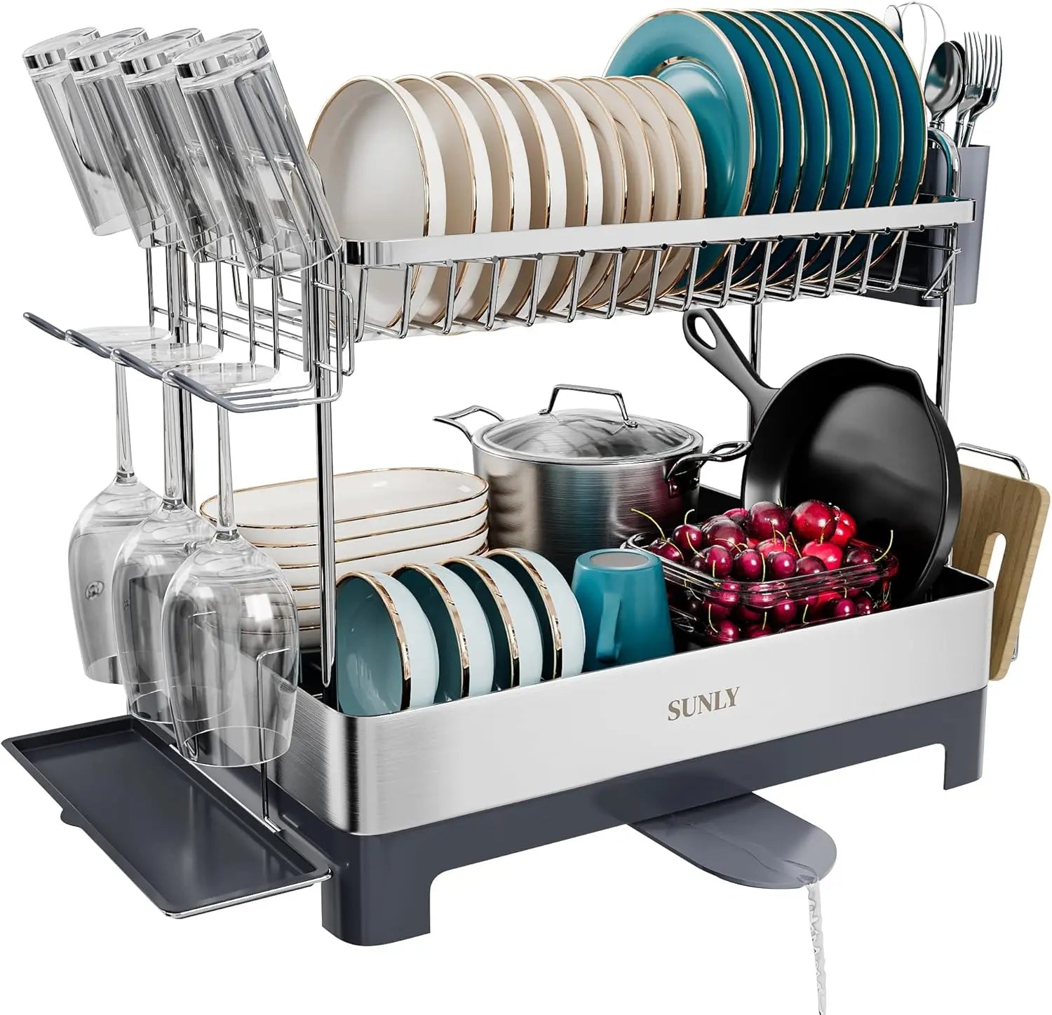 Expandable Dish Drying Rack, Multifunctional Holder for POTS and Pans, Space-saving Kitchen Drying Rack, Dish Holder for Kitchen - Cooky Kitchenware