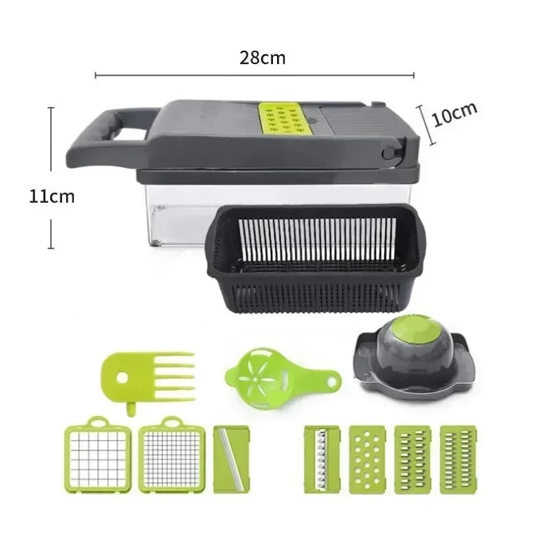 14/16 in 1 Handle Multifunctional Vegetable Chopper Food Grate Food Chopper Vegetable Slicer Dicer Cut Kitchen Items cocina - Cooky Kitchenware