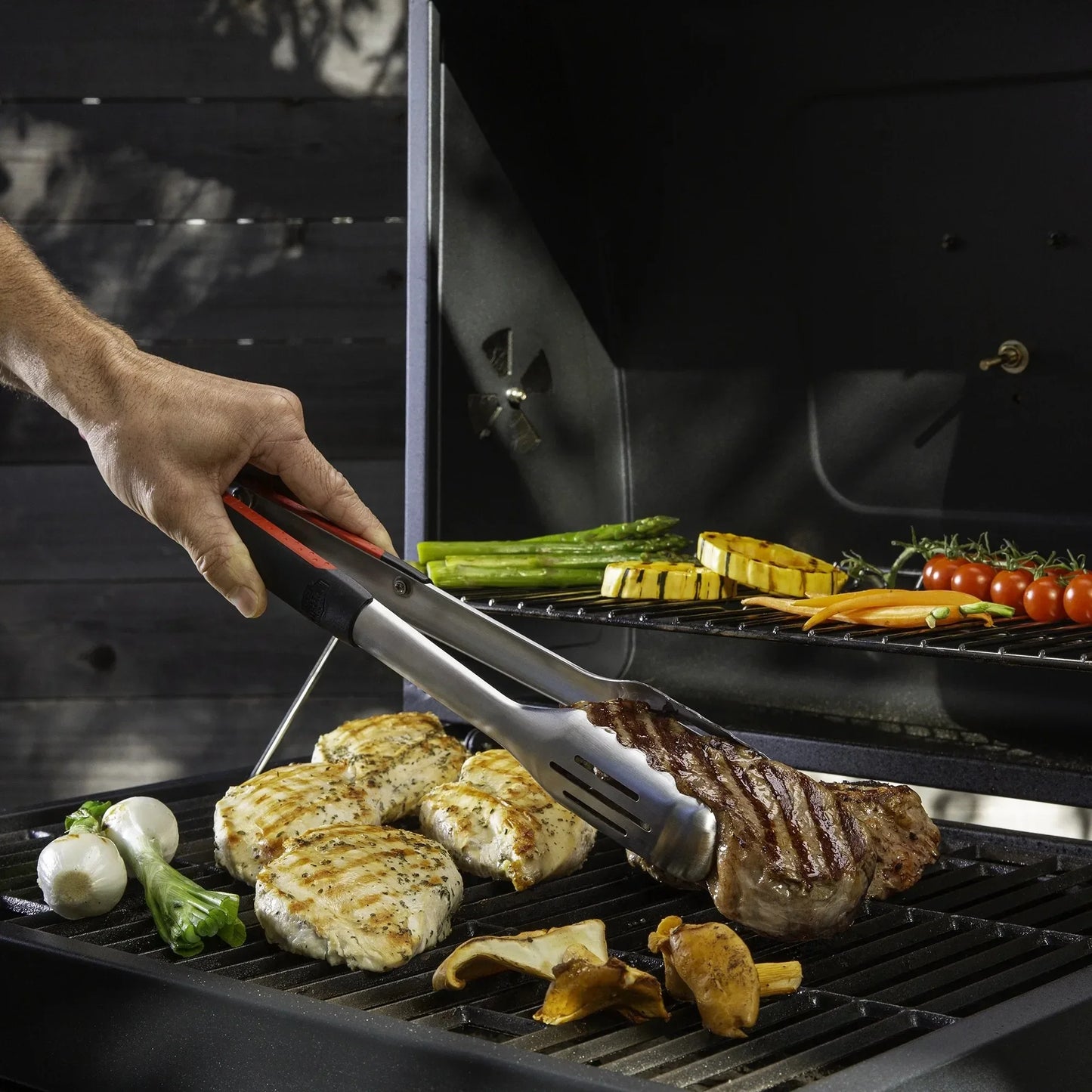 4-Pack Stainless Steel BBQ Tool Sets, 3-Piece Each with Tong Spatula Fork & Soft Grip, Grilling Utensils for Outdoor Cooking