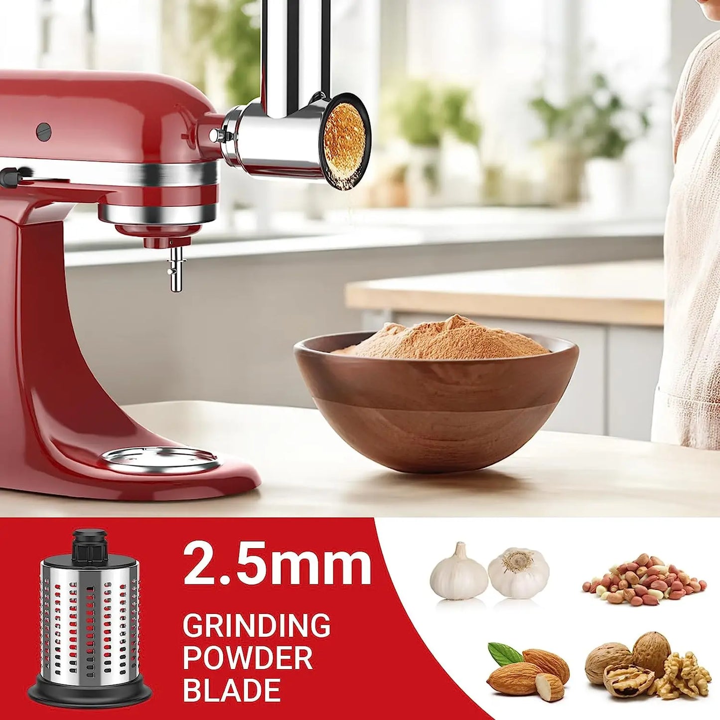 2024 new Slicer/Shredder Attachment for KitchenAid Stand Mixers as Vegetable Chopper Accessory-Salad Maker  Kitchen Meat Grinder - Cooky Kitchenware