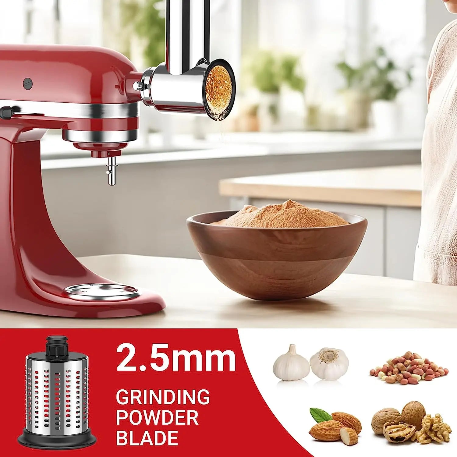 2024 new Slicer/Shredder Attachment for KitchenAid Stand Mixers as Vegetable Chopper Accessory-Salad Maker  Kitchen Meat Grinder - Cooky Kitchenware