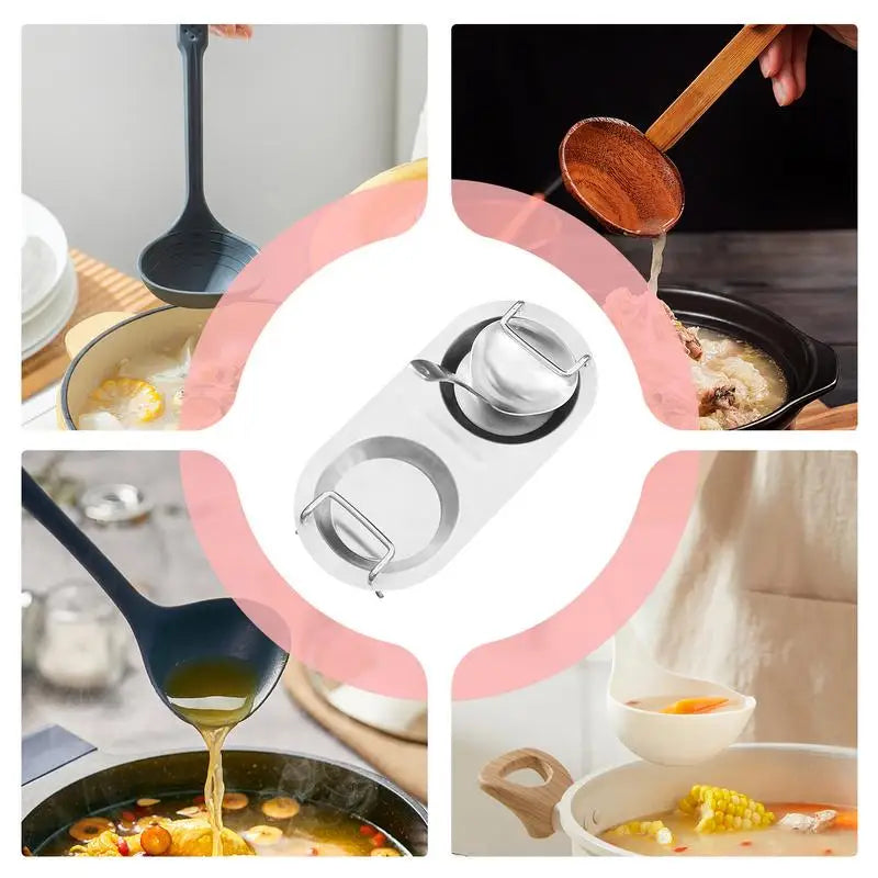Spoon Rest Stainless Steel Ladle Holder Kitchen Countertop Utensils Spoon Rest Spatula Ladle Utensils Rest Space Saving - Cooky Kitchenware