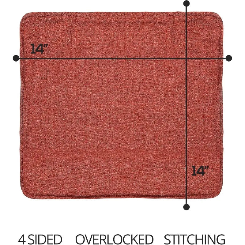 Cotton Shop Towels Red – (Pack of 150) Size 14x14 Inches Cleaning Rags – Absorbent Shop Rags and Multipurpose Cleaning Towels - Cooky Kitchenware